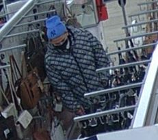 Crime Stoppers is looking for this man, a suspect in the theft of purses at Marshall's in Bridgehampton.  COURTESY CRIME STOPPERS