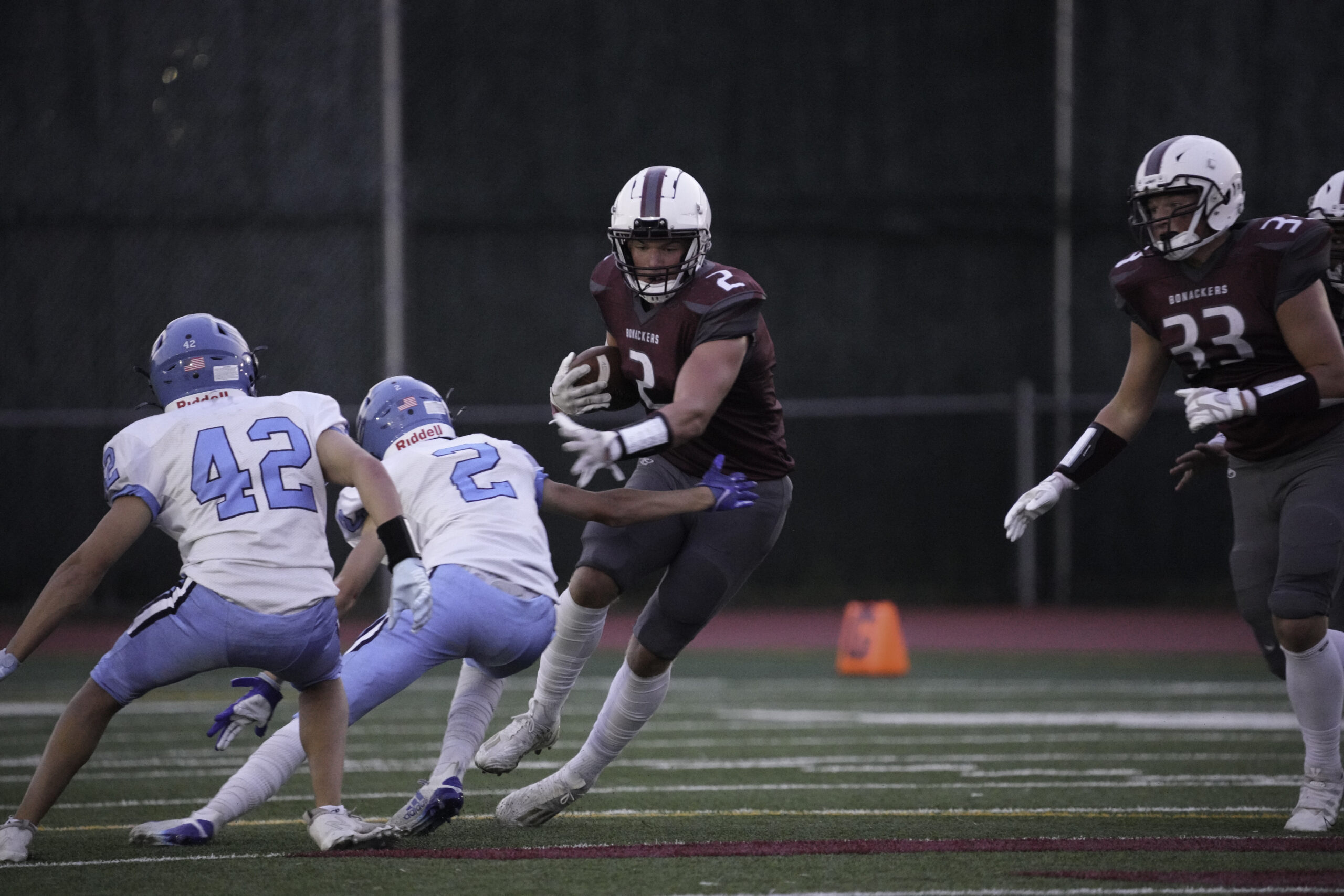 Finn Byrnes returned a kickoff 99 yards for a touchdown against Rocky Point.    RON ESPOSITO