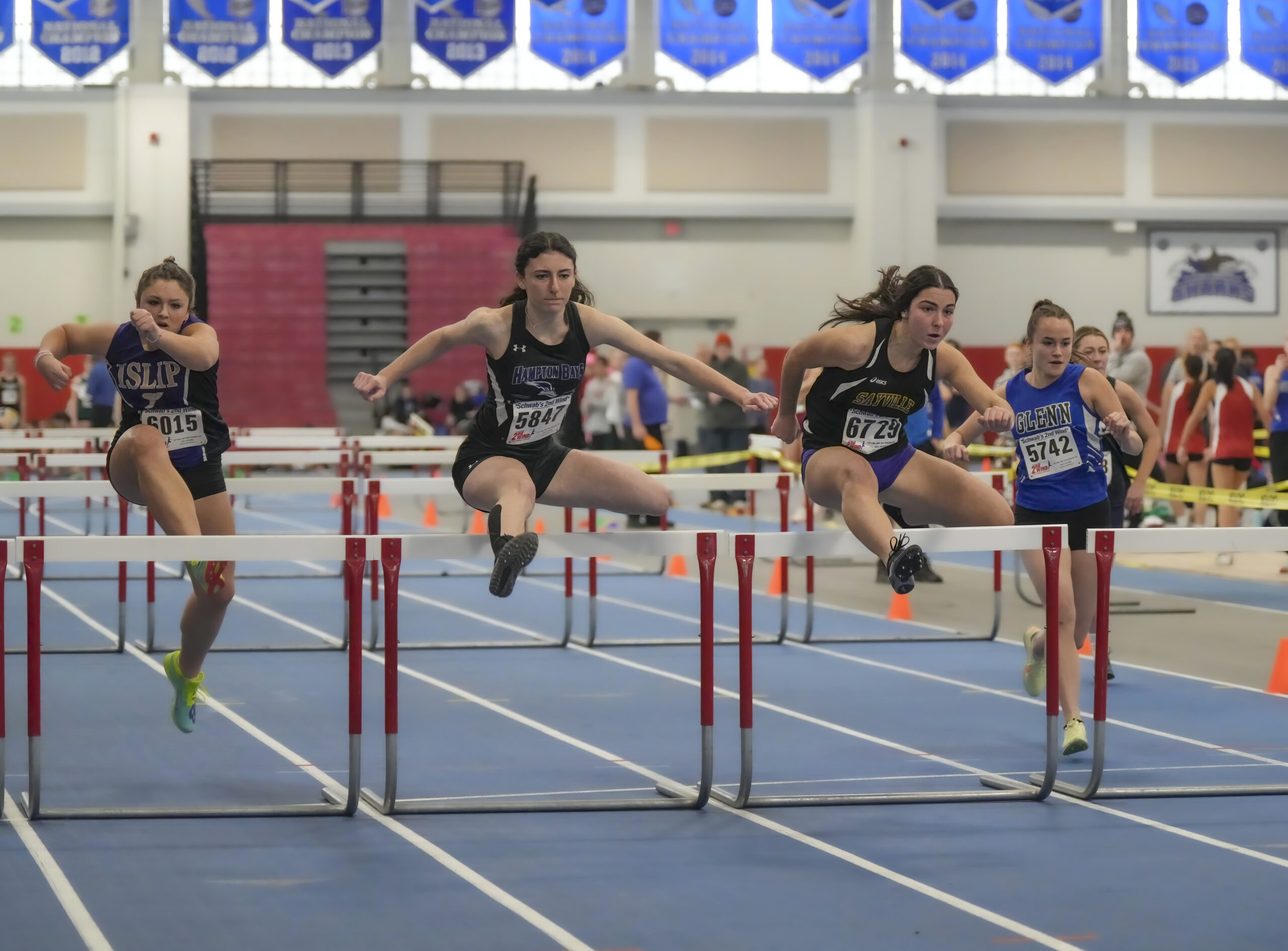 Emma Halsey of Hampton Bays just missed qualifying for the finals in the 55-meter hurdles.  RON ESPOSITO