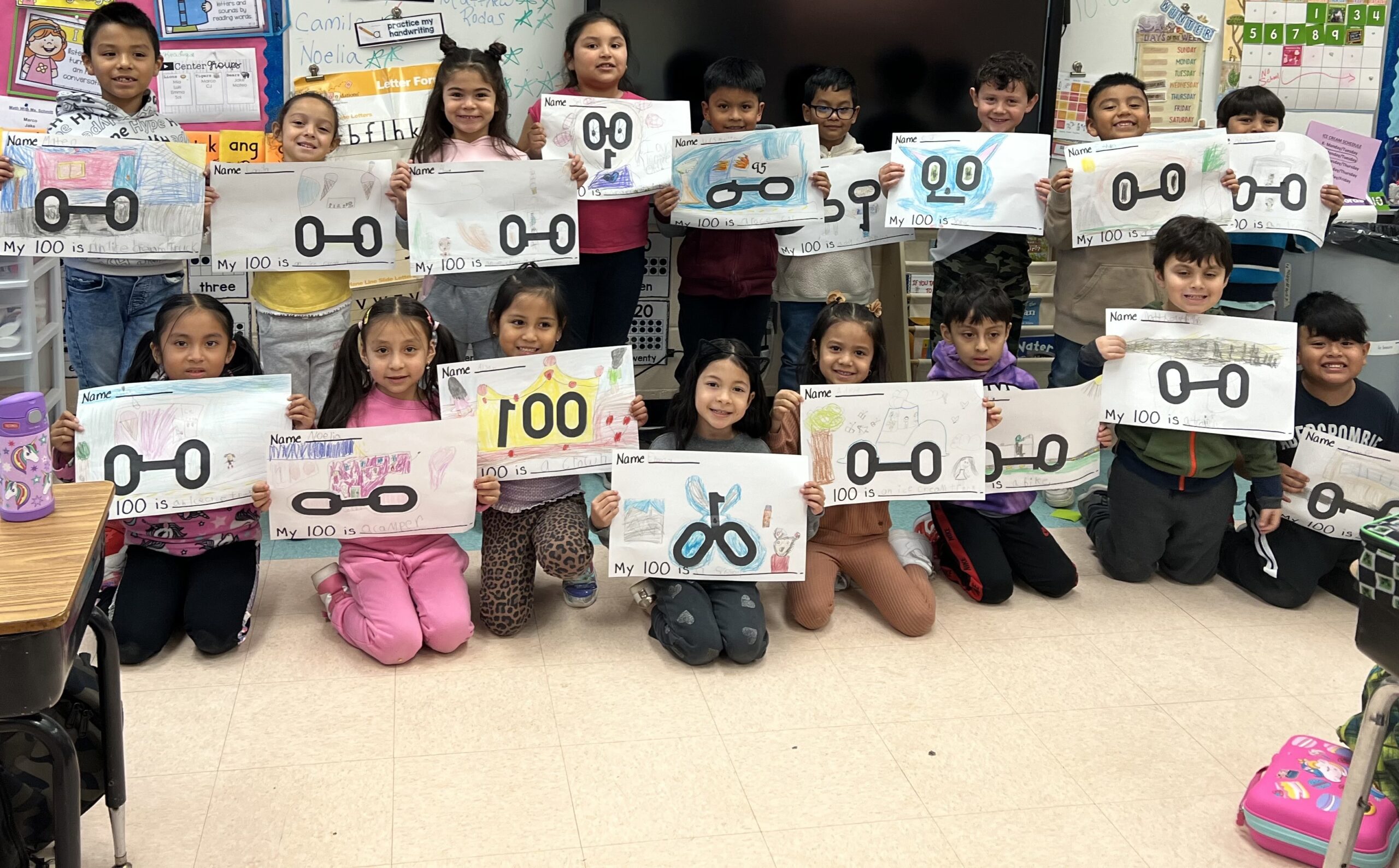 Students at Hampton Bays Elementary School recently celebrated the completion of the first 100 days of school with a variety of activities. They dressed up as 100-year-olds, participated in counting lessons, created 100th day of school
projects and read books about the 100th day of school. COURTESY HAMPTON BAYS SCHOOL DISTRICT
