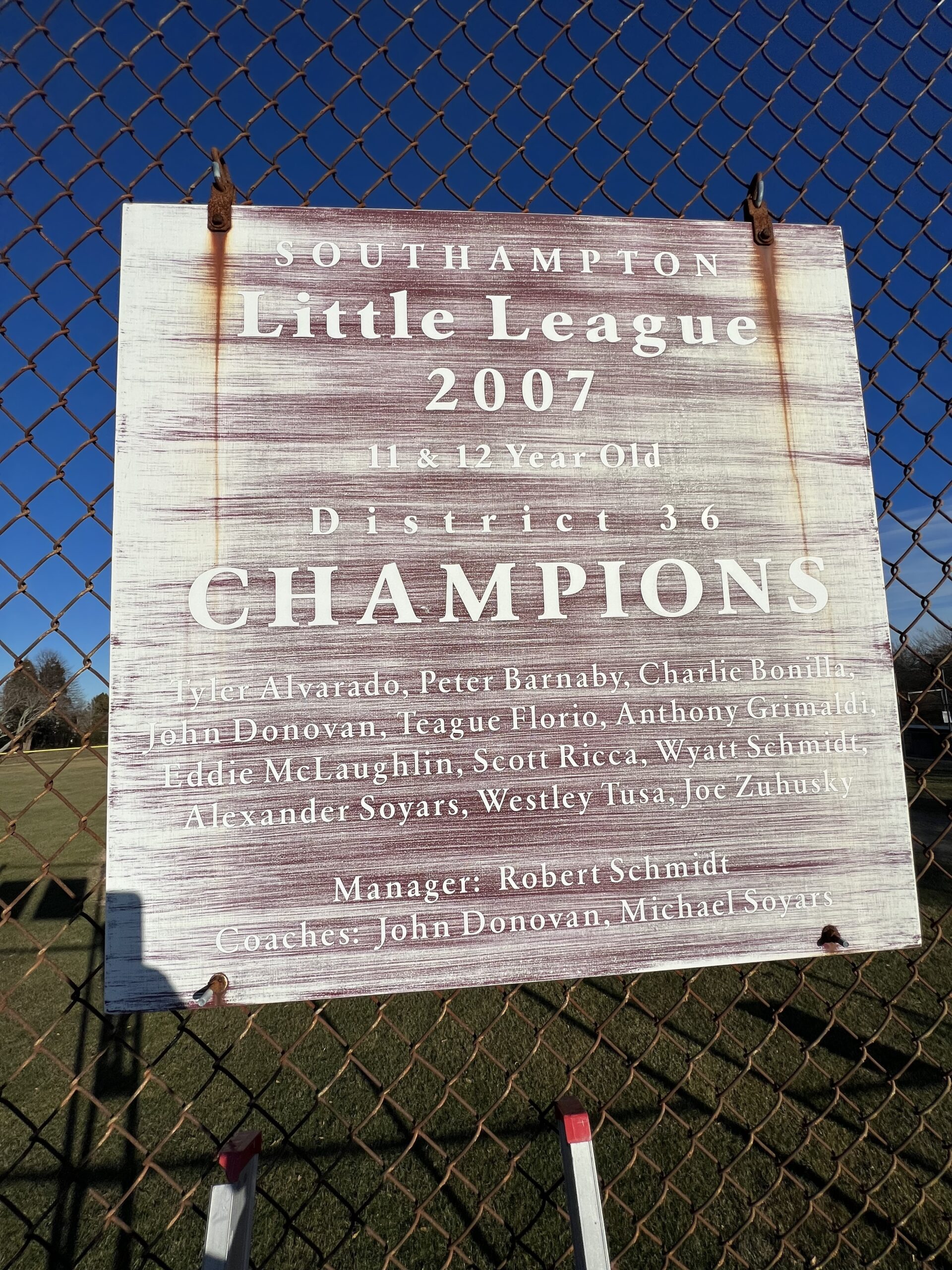 The signs at Downs Family Recreational Park in Southampton are in some need of some tender loving care.   COURTESY FISHER SIGNS & SHIRTS