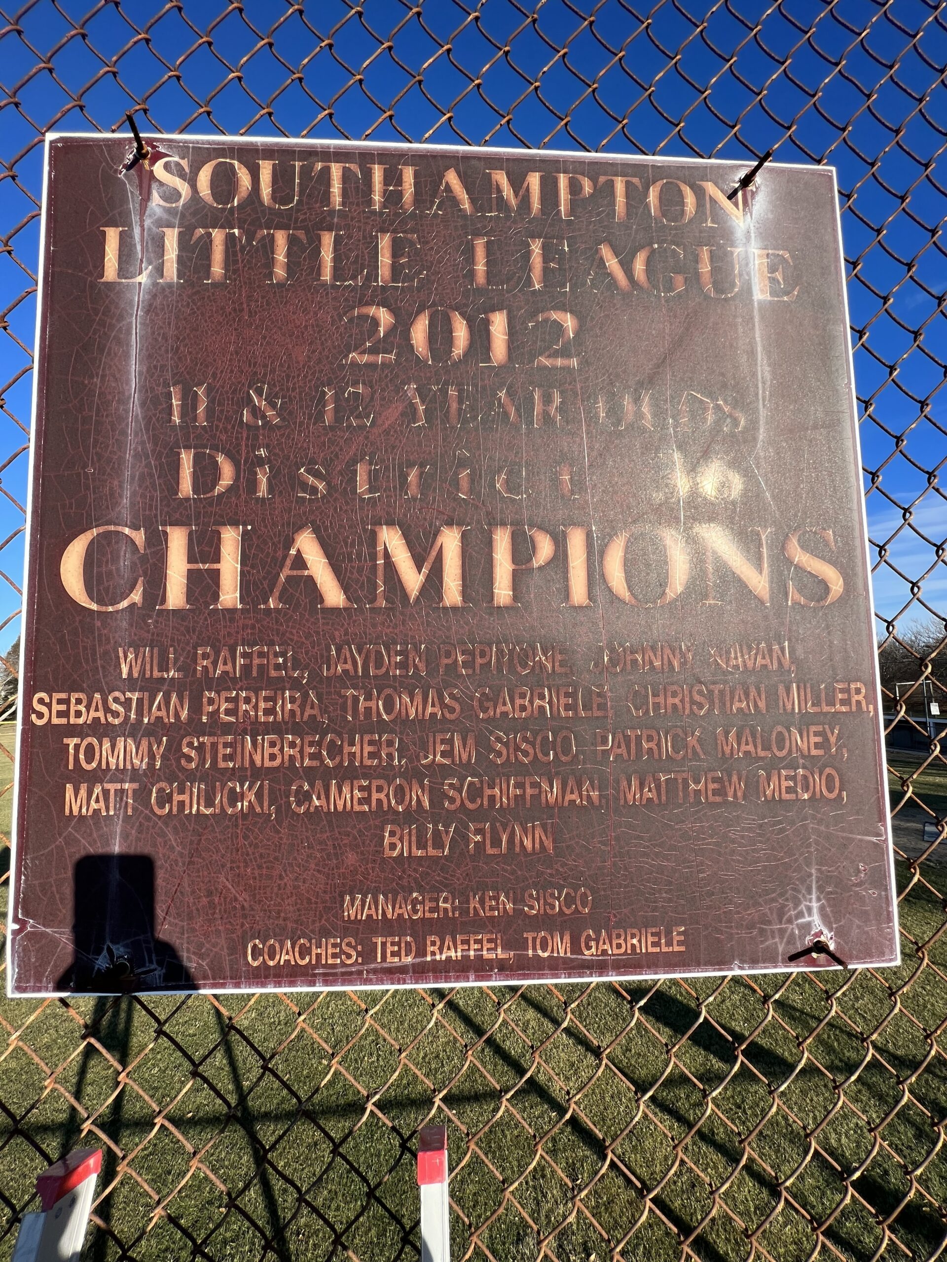 The signs at Downs Family Recreational Park in Southampton are in some need of some tender loving care.   COURTESY FISHER SIGNS & SHIRTS