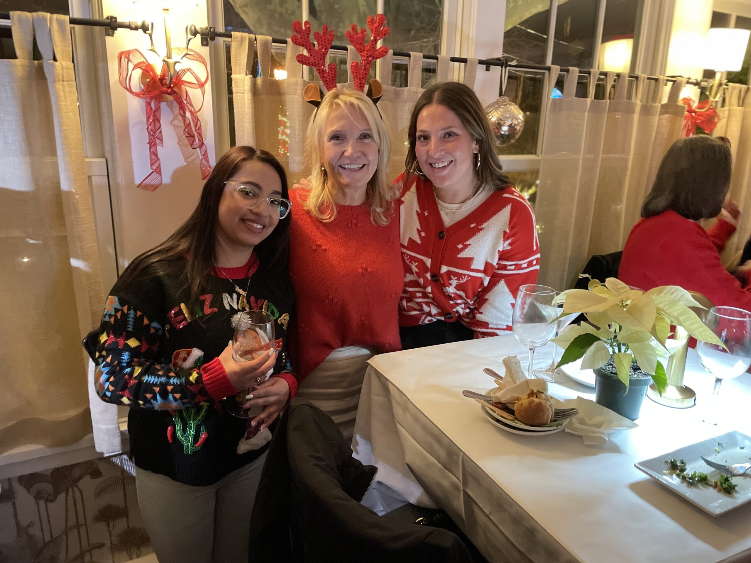 Scenes from the East End Women's Network's ugly sweater party last year. COURTESY KATHERINE PIERRO