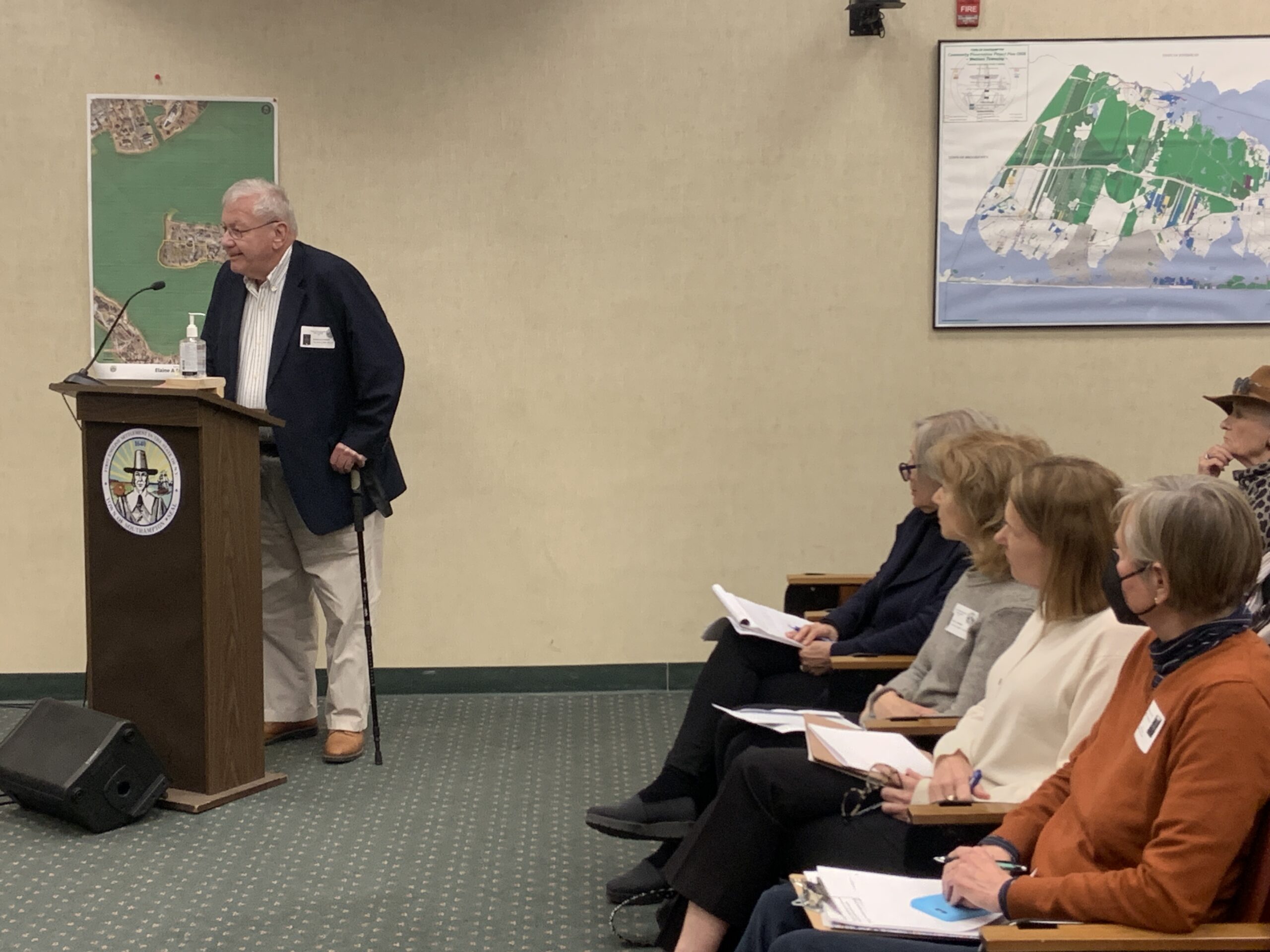 Ken Schnaper called on the Southampton Town Board to provide for more  public access to the John Steinbeck home in Sag Harbor.  STEPHEN J. KOTZ