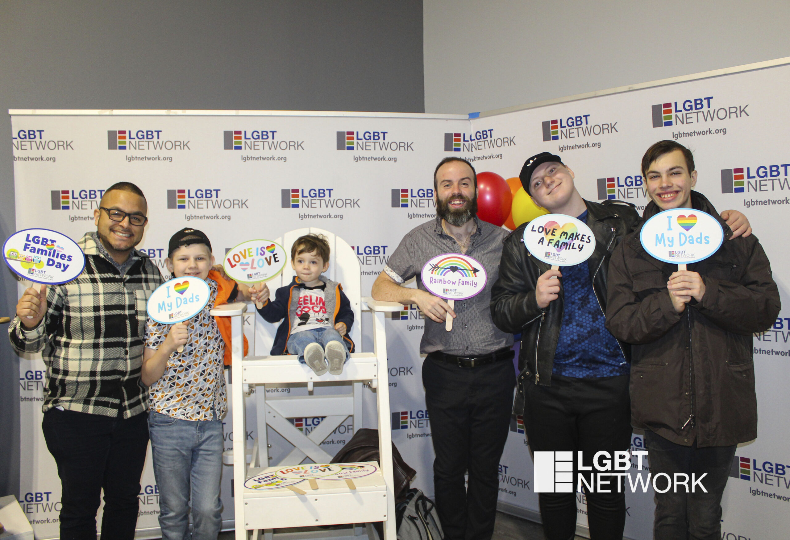 Jose Cuevas, Cotter, Declan, Joseph Smith, Kyle, and Aiden at the LGBT Network's pre-Valentine's Day cocktail reception and mixer prior to the performance of the critically-acclaimed one man show, 