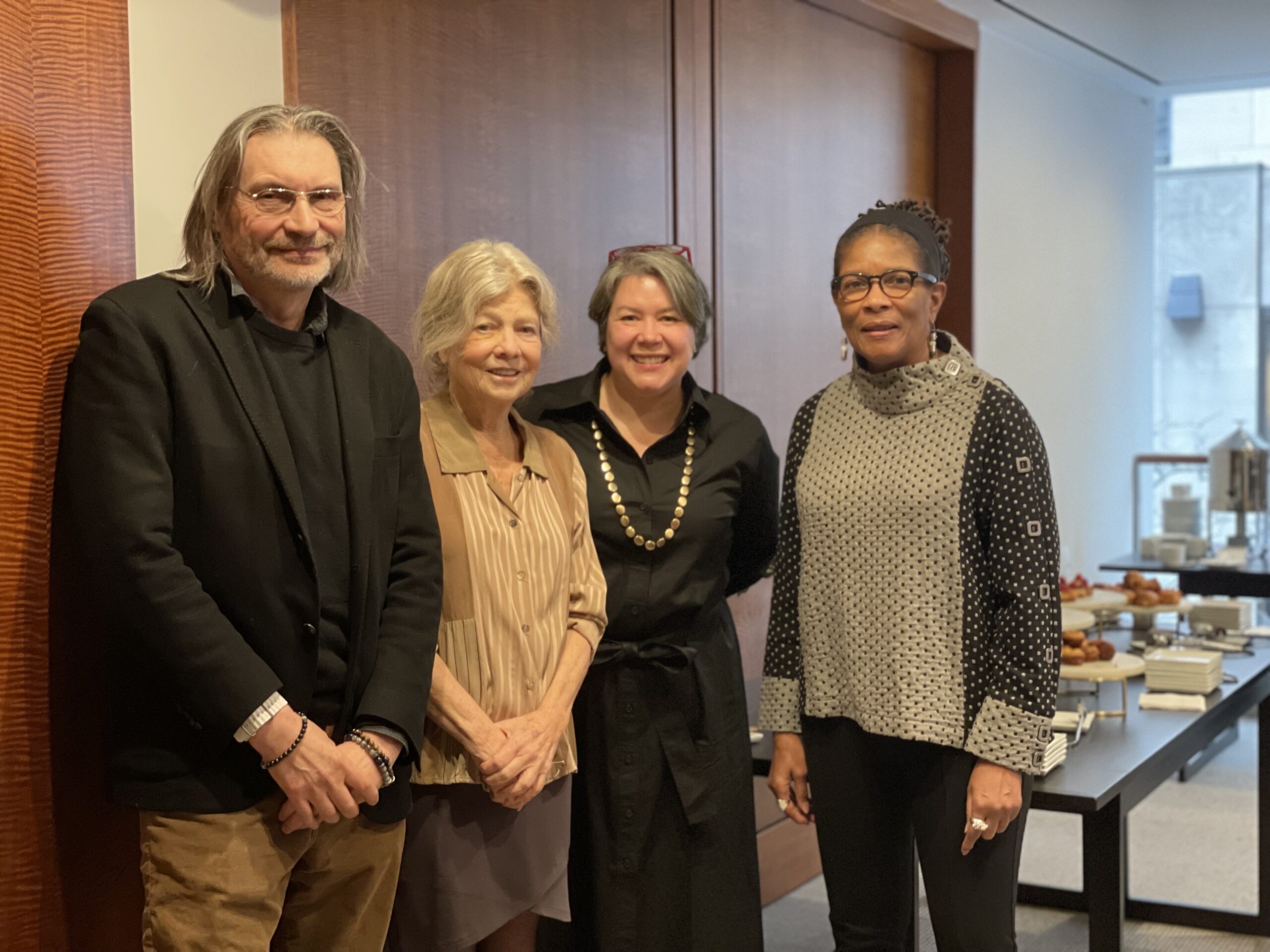 Klaus Ottman, Alice Aycock, Mónica Ramírez-Montagut and Nanette Carter during the Parrish press event at Christie's in New York. COURTESY PARRISH ART MUSEUM