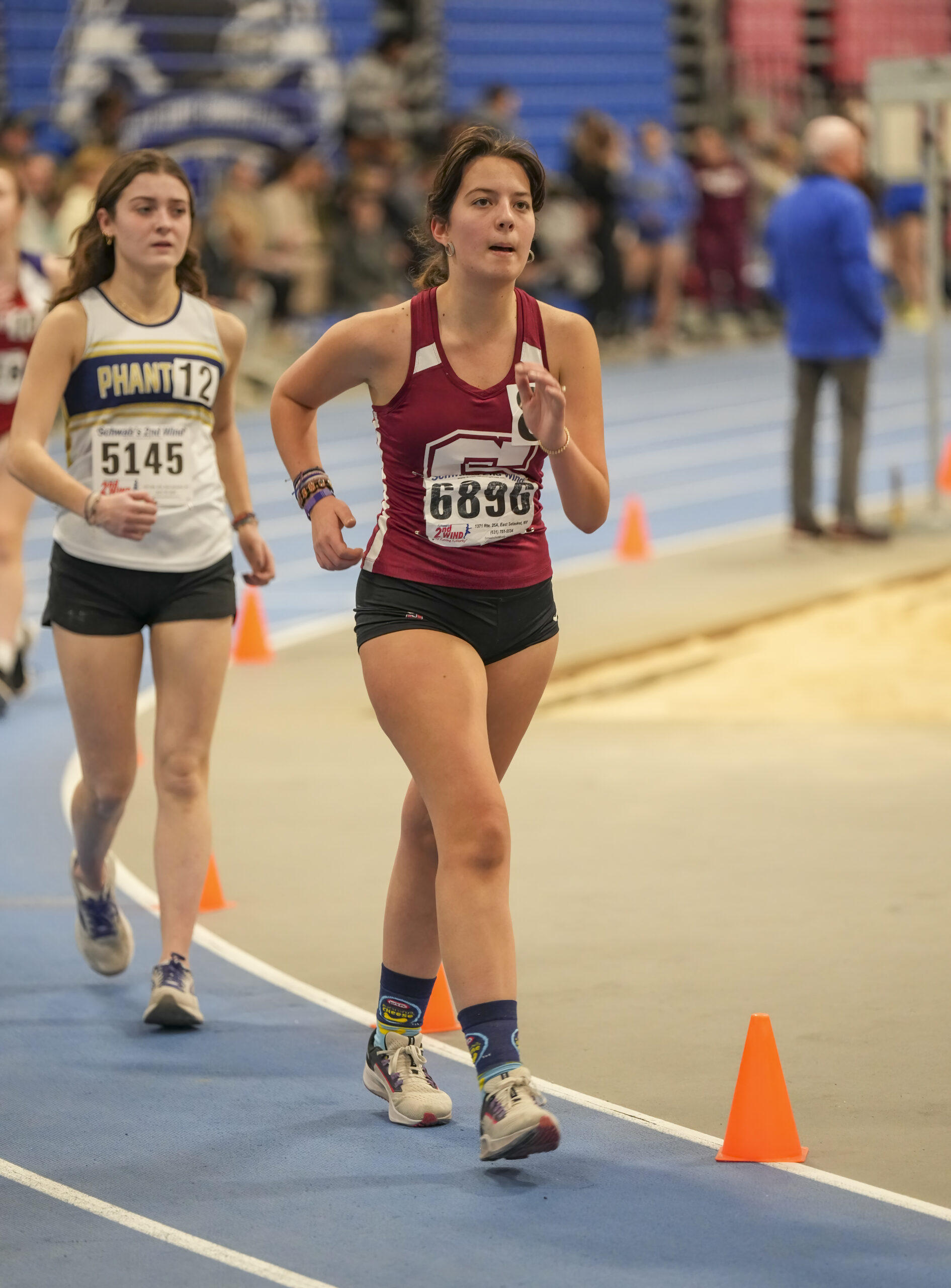 Southampton's Xanthi Lazarakis in the 1,500-meter race walk.  RON ESPOSITO