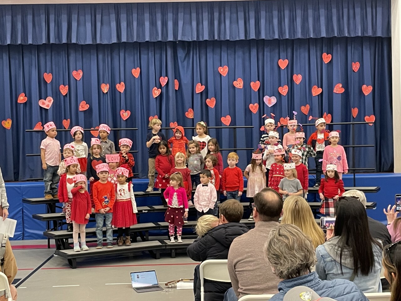 Sag Harbor Elementary’s pre-K class hosted a “Share the Love Sing-Along” on Valentine’s Day. The students prepared for the singalong in their music classes with the elementary school’s music and instrument teacher Deanna Locascio. Families were invited to the event to join the students in singing Valentine’s Day songs in both English and Spanish. COURTESY SAG HARBOR SCHOOL DISTRICT