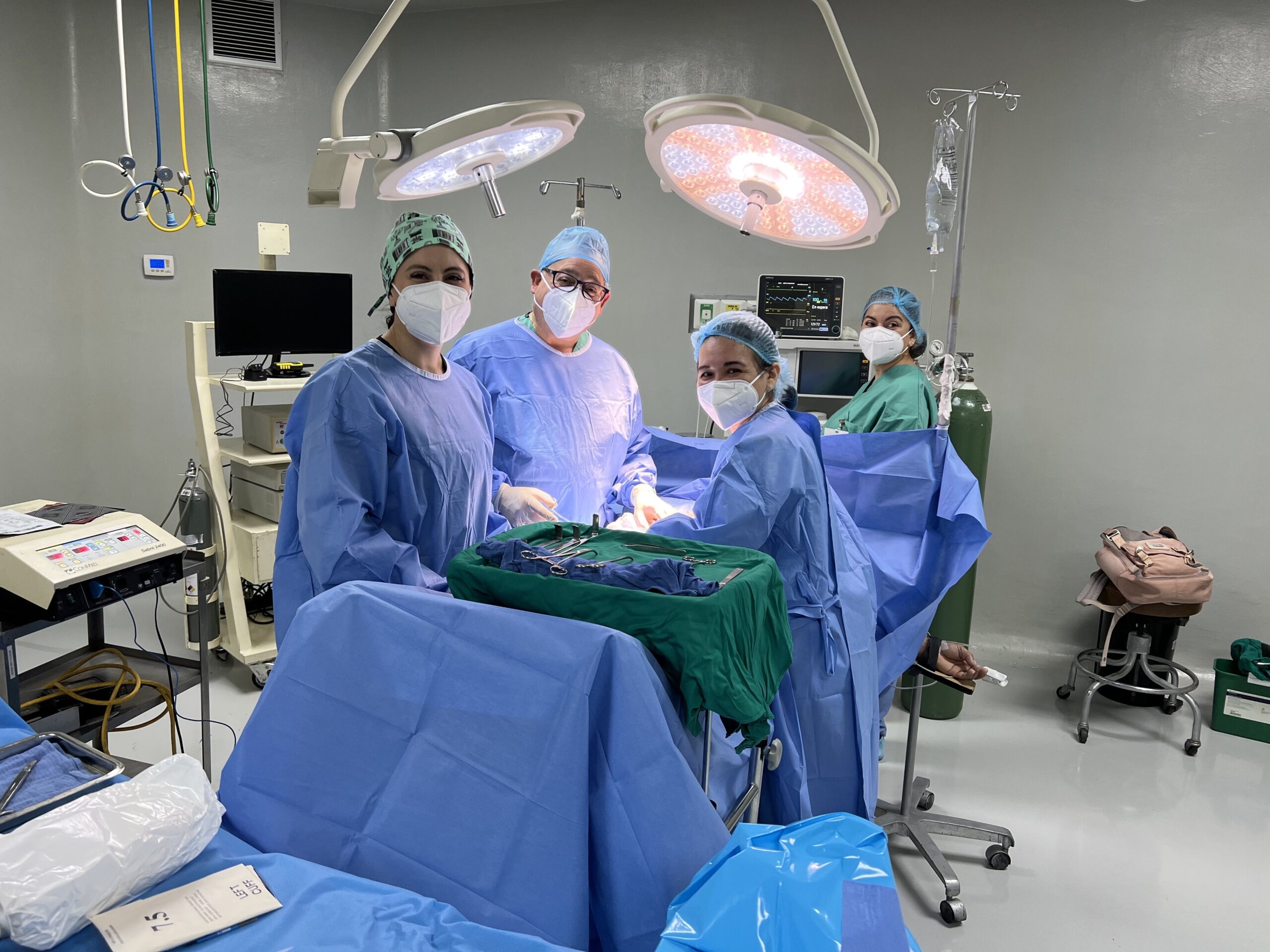 Inside the operating room of the David V. King Medical Center in Jucuapa, El Salvador, during a surgical trip led by Dr. Agostino Cervone, director of general robotic surgery at Peconic Bay Medical Center. COURTESY AGOSTINO CERVONE