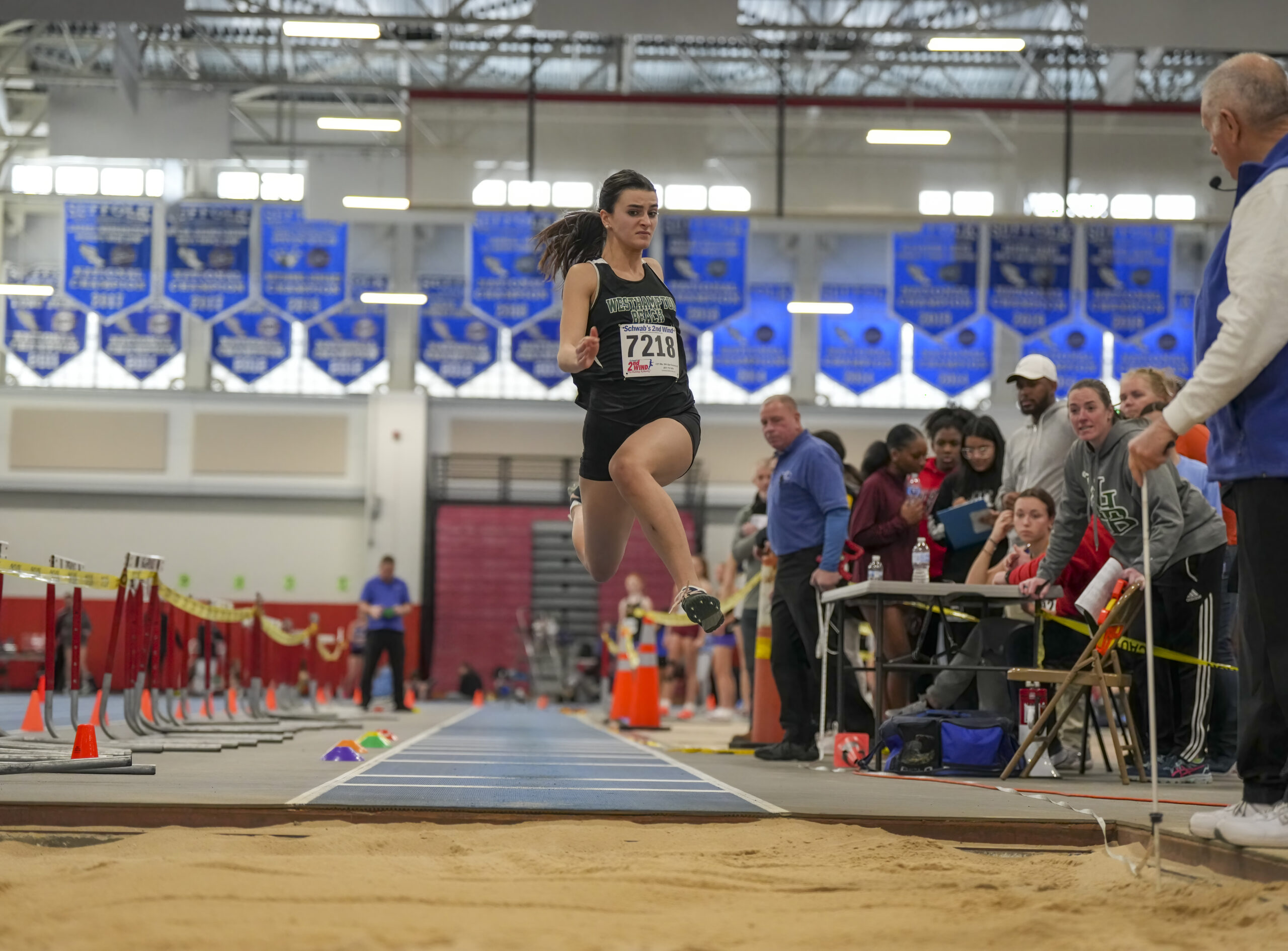 Anabel Velloso just picked up the triple jump a few weeks ago but placed in the event on Saturday.  RON ESPOSITO