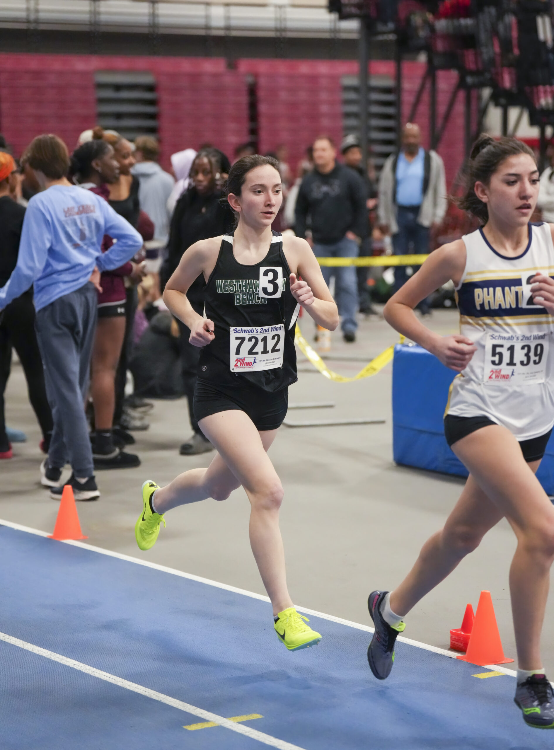 Westhampton Beach sophomore Lily Strebel placed second and qualified for states in both the 1,000- and 1,500-meter races.    RON ESPOSITO