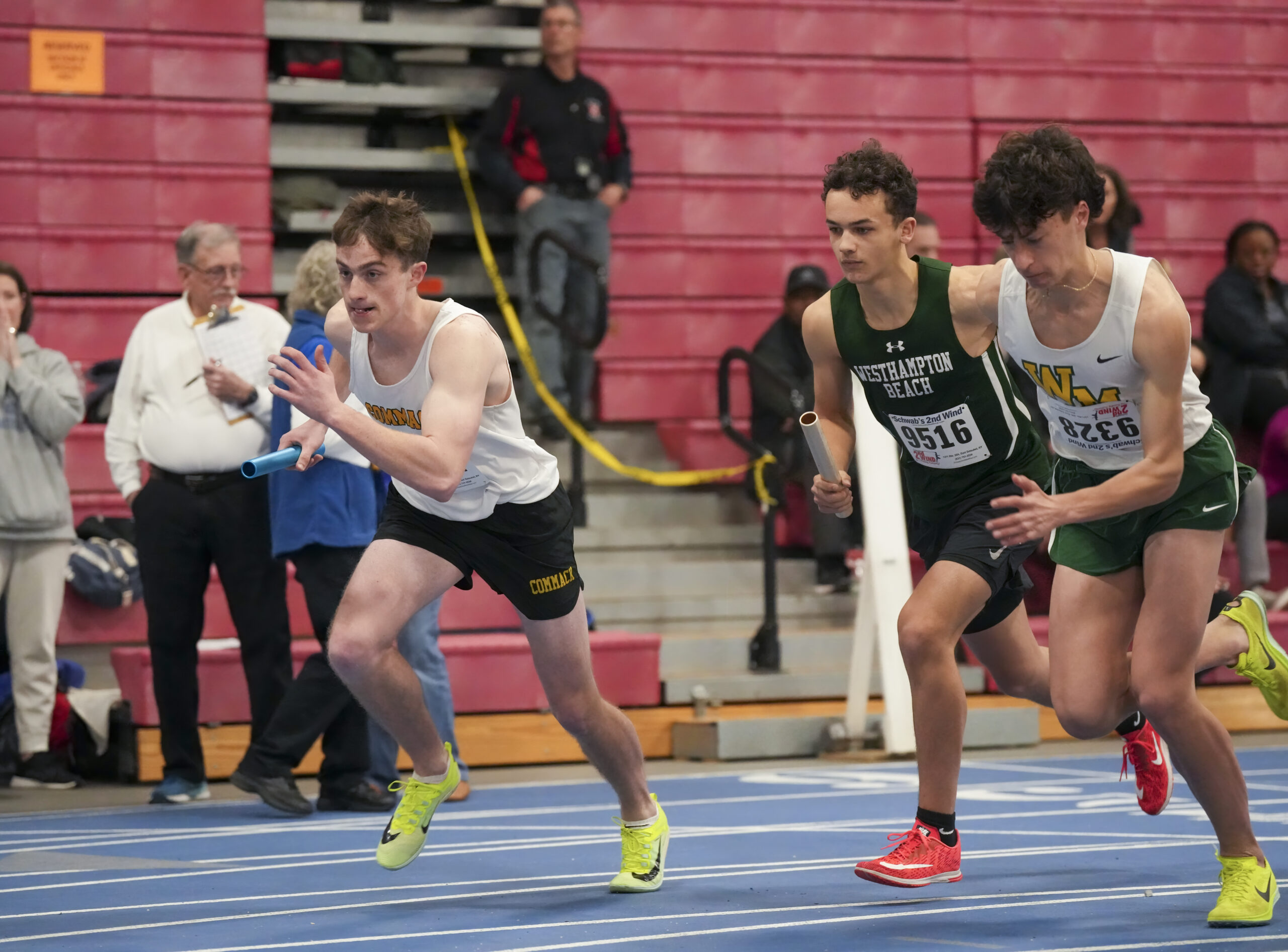 Ezekiel McCrary led off the 4x800-meter relay for the Hurricanes on Monday night.    RON ESPOSITO