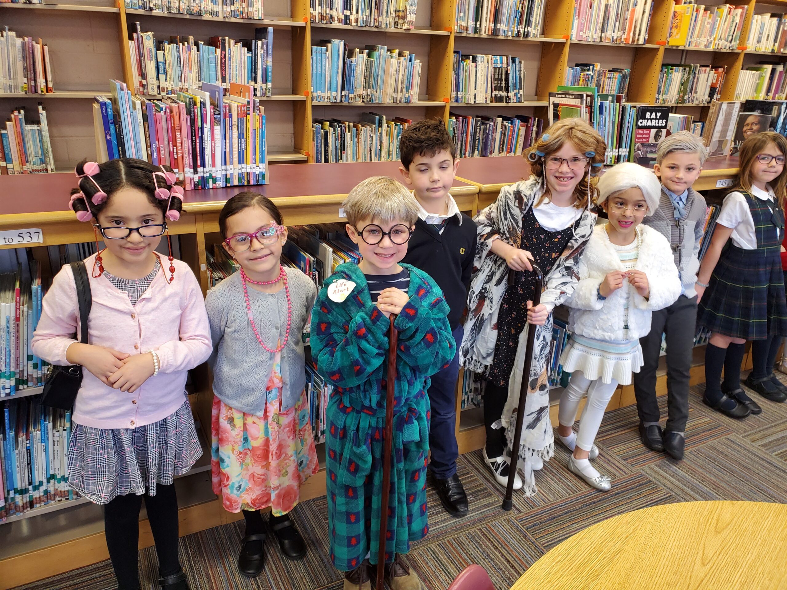 As part of the 100th day of school celebration at Our Lady of the Hamptons School, first graders dressed up as 100 year olds. COURTESY OUR LADY OF THE HAMPTONS SCHOOL
