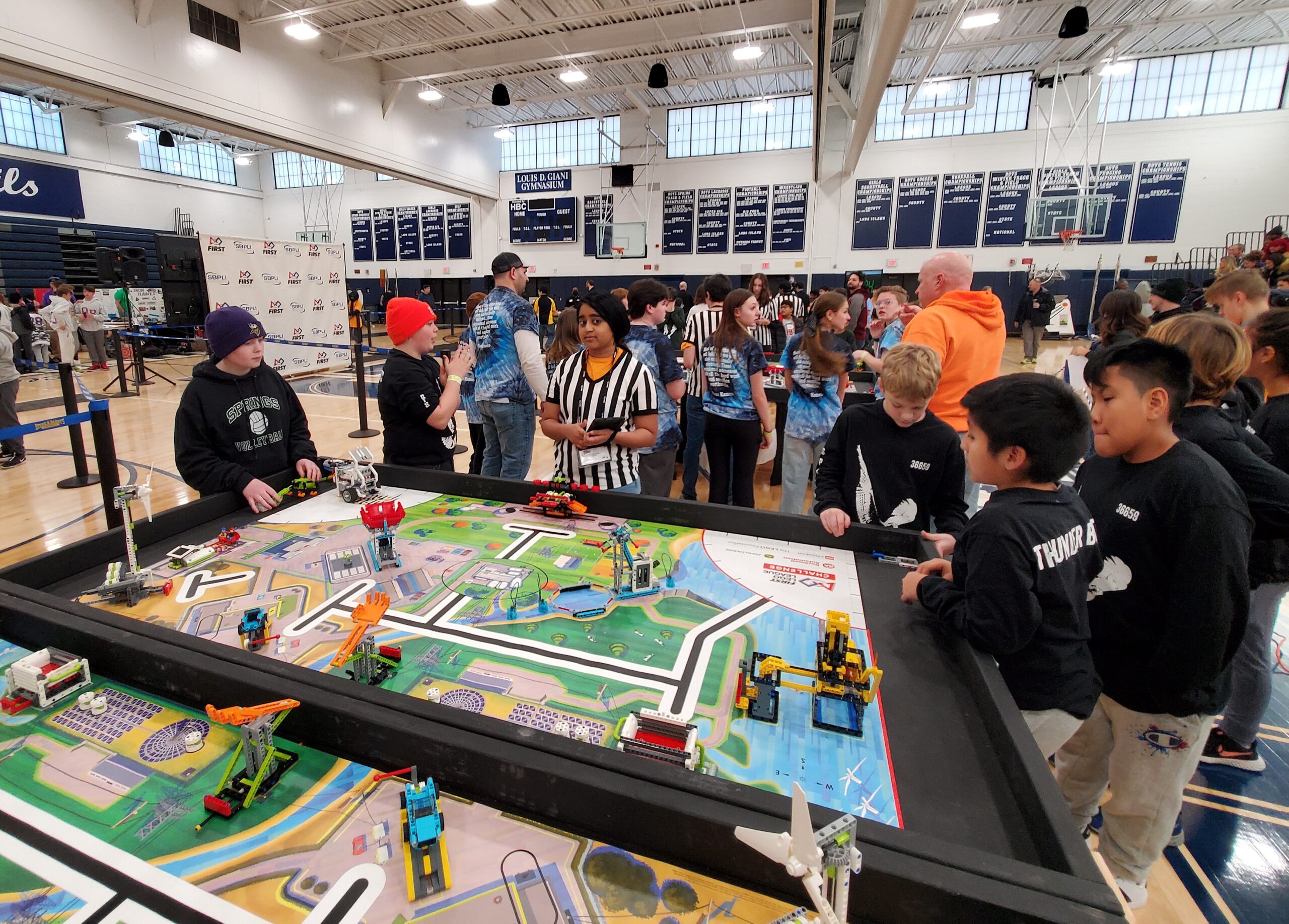 Springs School's robotics team Thunder Bots compete during the FIRST Lego League qualifiers at Huntington High School January 21. ERIK SCHWAB