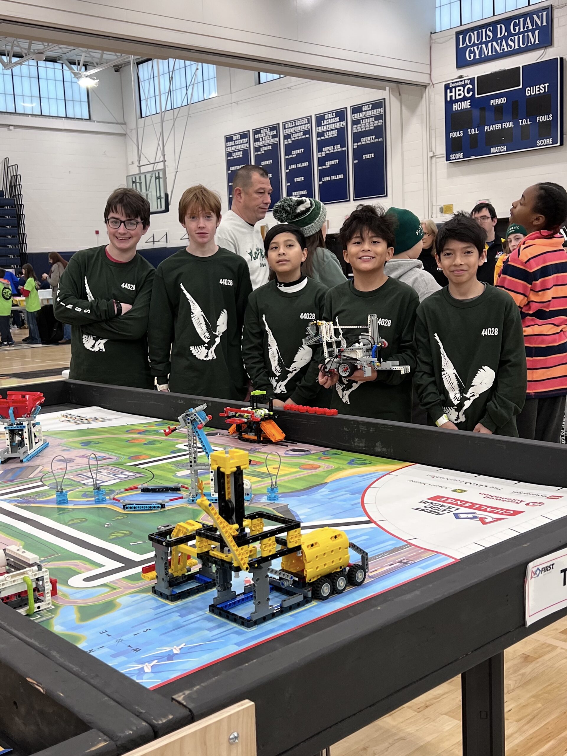 Members of Springs School's Lightning Bots robotics team. ERIK SCHWAB