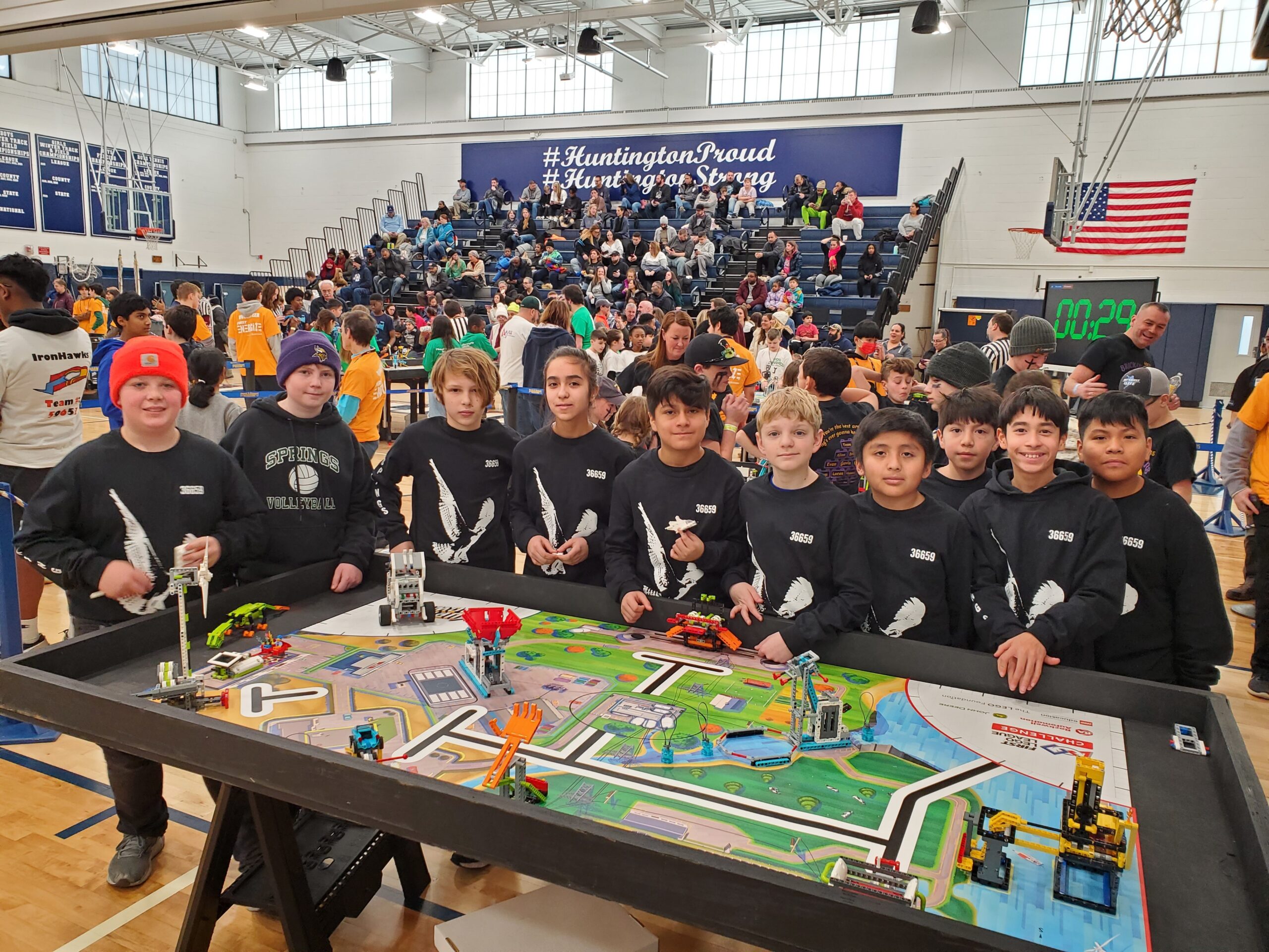 Members of Springs School's Thunder Bots robotics team. ERIK SCHWAB