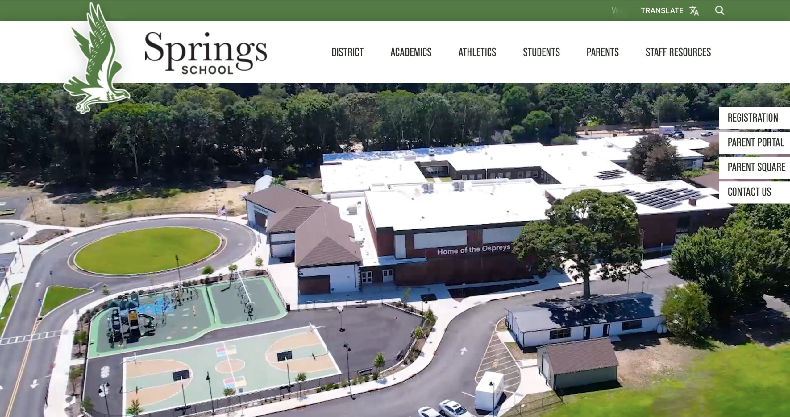 Springs School District's updated website includes features that ease use and communication.