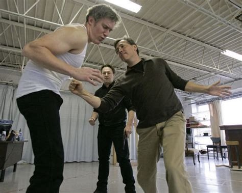 Fight director Rick Sordelet giving some instruction to an actor. COURTESY RICK SORDELET