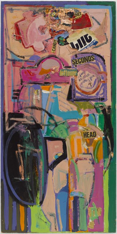 Susan Tepper, Untitled (from the 100 Women series), c. 1978-1983, acrylic, Conté crayon, and collage on Masonite, 48” x 24” (121.9 x 60.9 cm), © Arielle Tepper Madover, courtesy Hyphen & Tripoli Gallery. Photo by Thomas Barratt. 