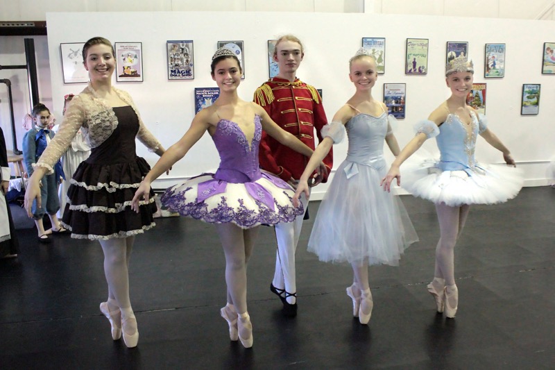 The principal dancers from the Hampton Ballet Theatre School's performance of the Nutcracker include, from left to right, Maggie Ryan,(Chocolate), Rose Kelly (Sugar Plum Fairy),  Vincenzo James Harty (Nutcracker Prince), Caitlin Hubbell (Snowflake/Snow Queen), Abigail Hubbel (Snowflake/Snow Queen). Tom Kochie photos