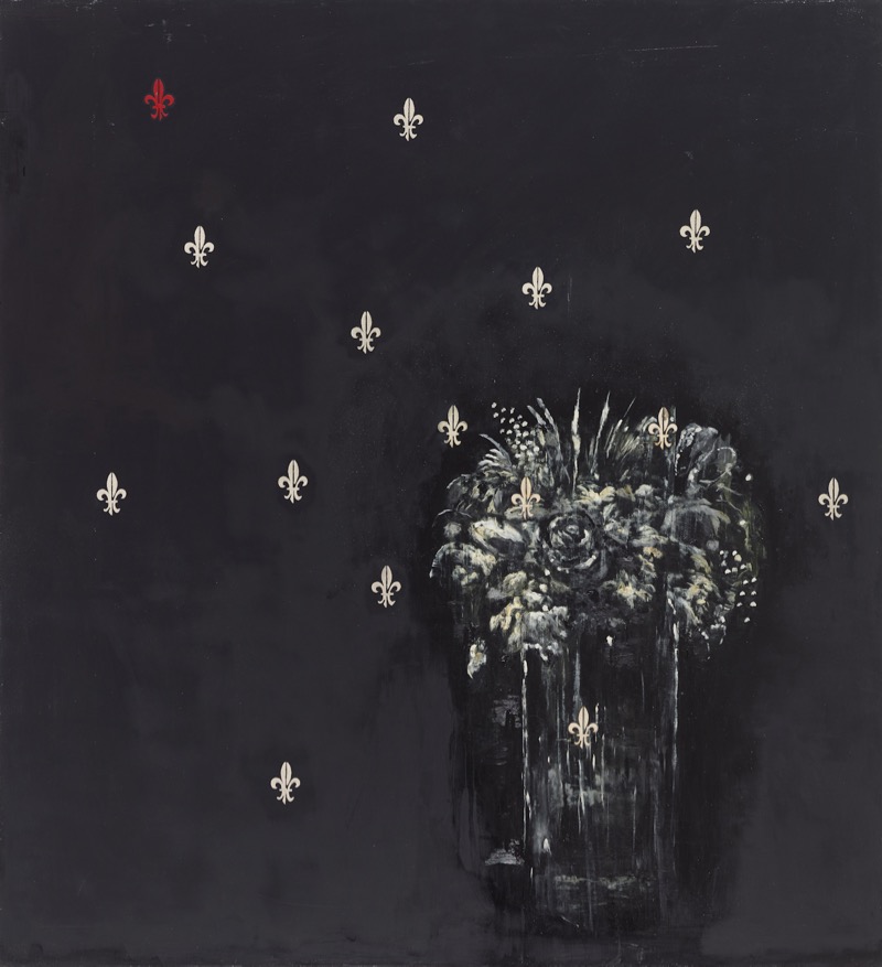 Swordflower, 1985, by Ross Bleckner, Oil on canvas, 77 x 70 inches. Collection of the artist. 