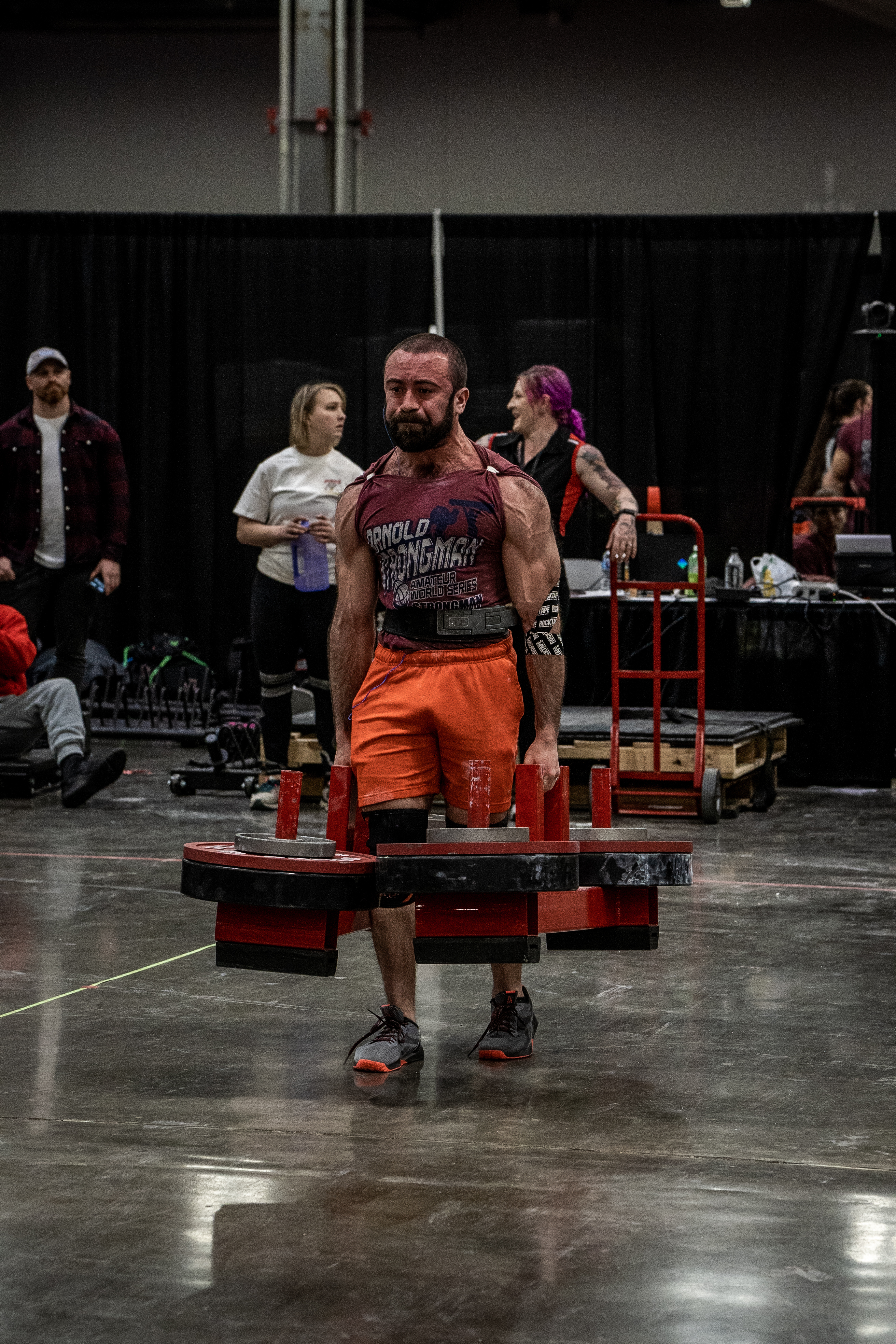 Cristian Candemir competing in the fatback farmer, or farmer's carry, at the 2023 World Amateur Strongman earlier this month.    DEREK OWENS/OWENS EVENTS LLC