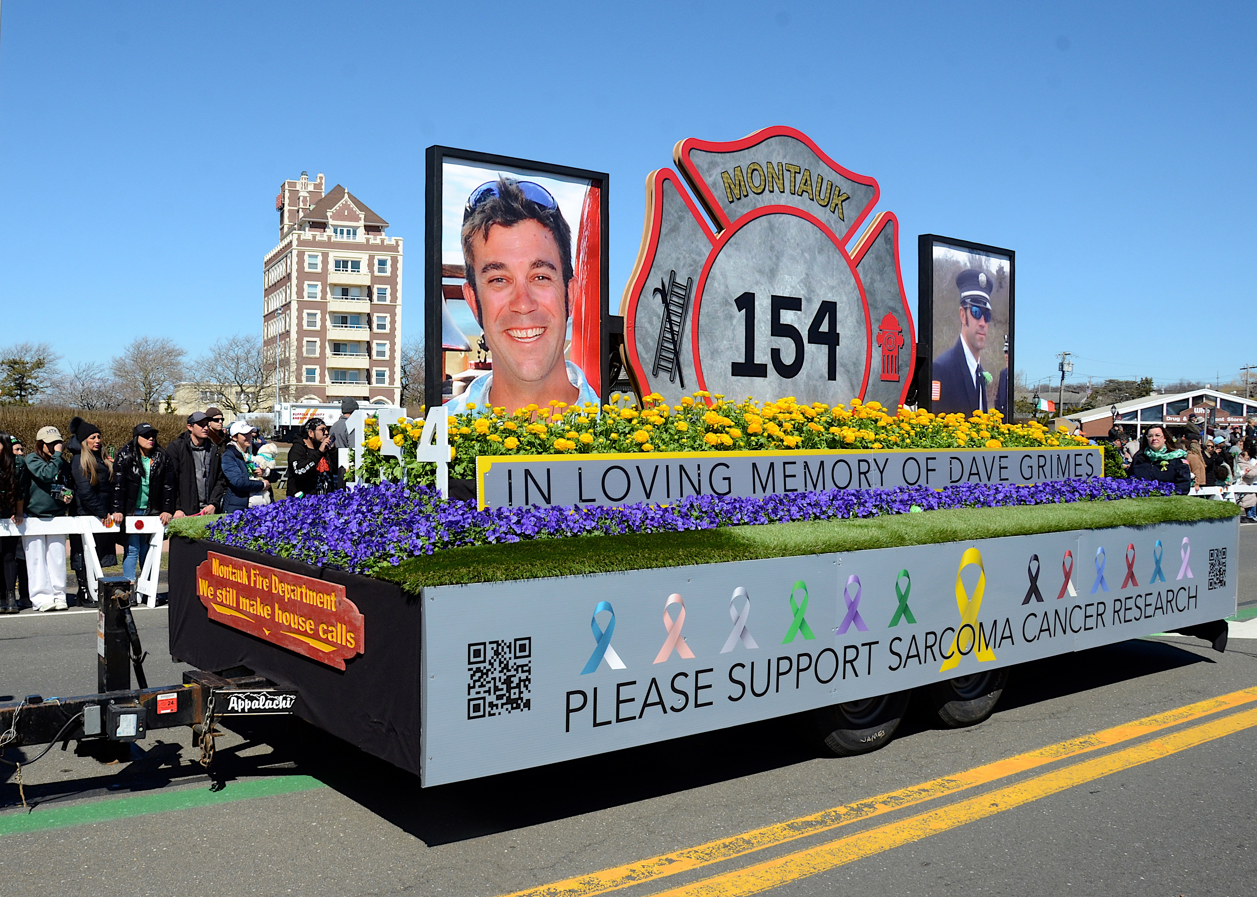 The Montauk Fire Department float honoring David Grimes.
