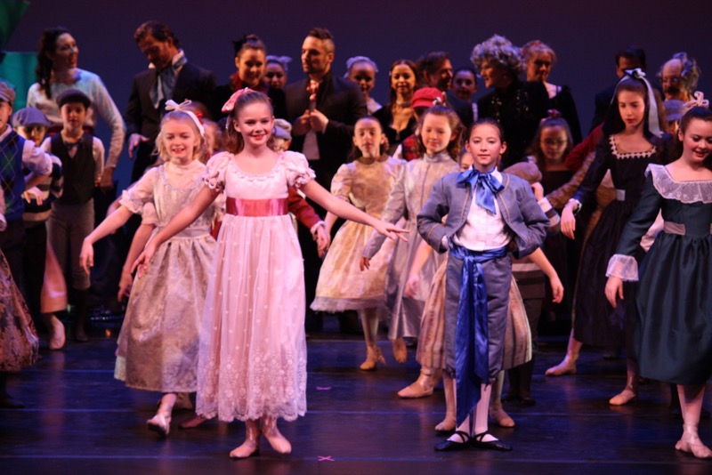 Clara and her brother Fritz in the party scene of the Hampton Ballet Theatre School’s “The Nutcracker.”