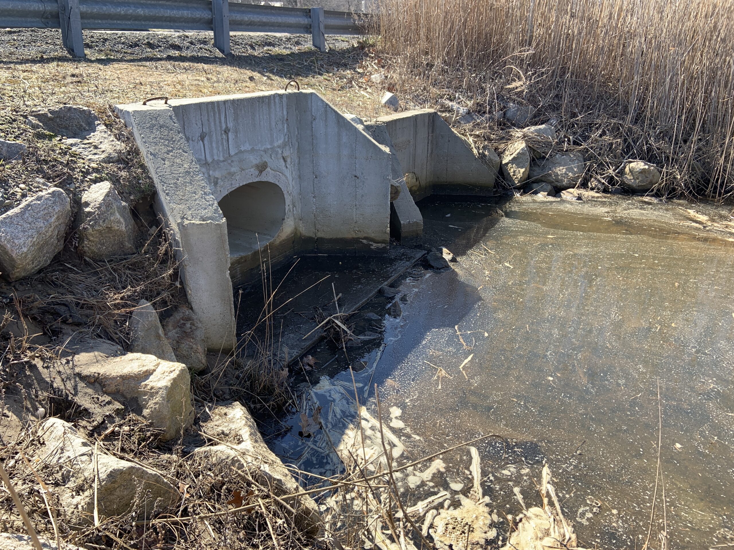 Although there are filters in this water pipe, high levels of pollutants still make their way into the bay at Havens Beach. STEPHEN J. KOTZ