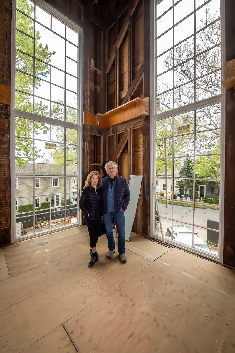 April Gornik and Eric Fischl during the renovation of The Church in May 2019.