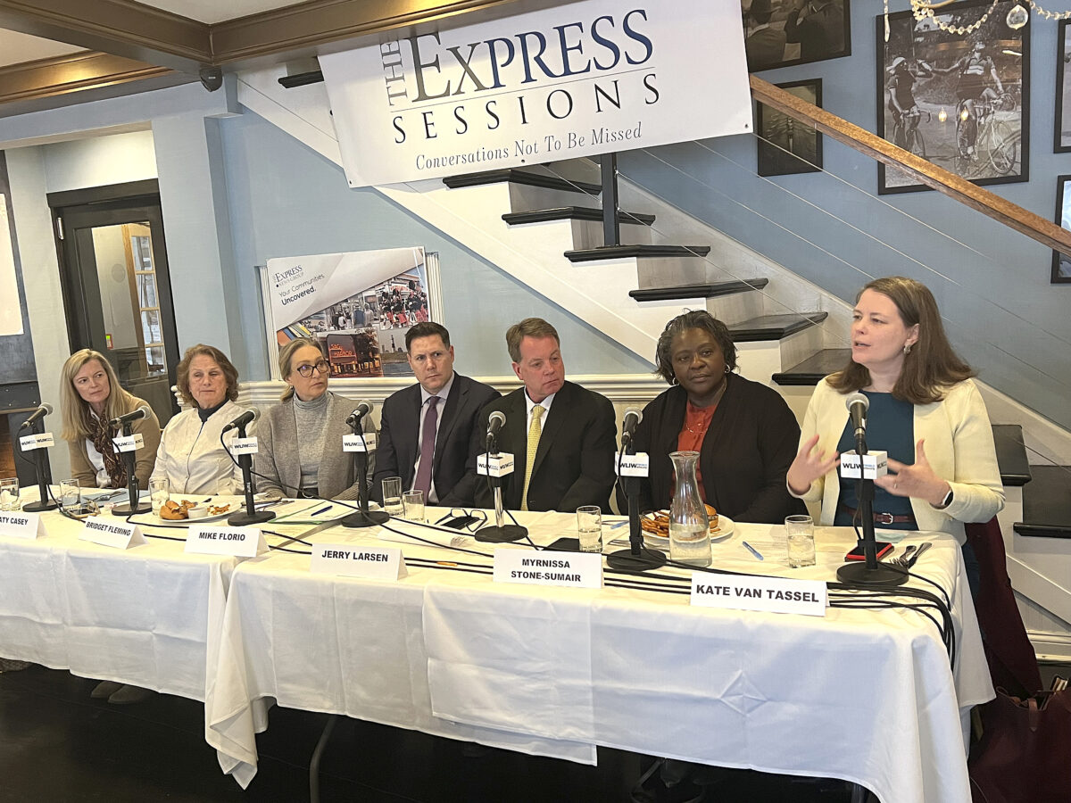 The panel during the Express Session on March 23 at Union Sushi & Steak in Southampton.  DANA SHAW
