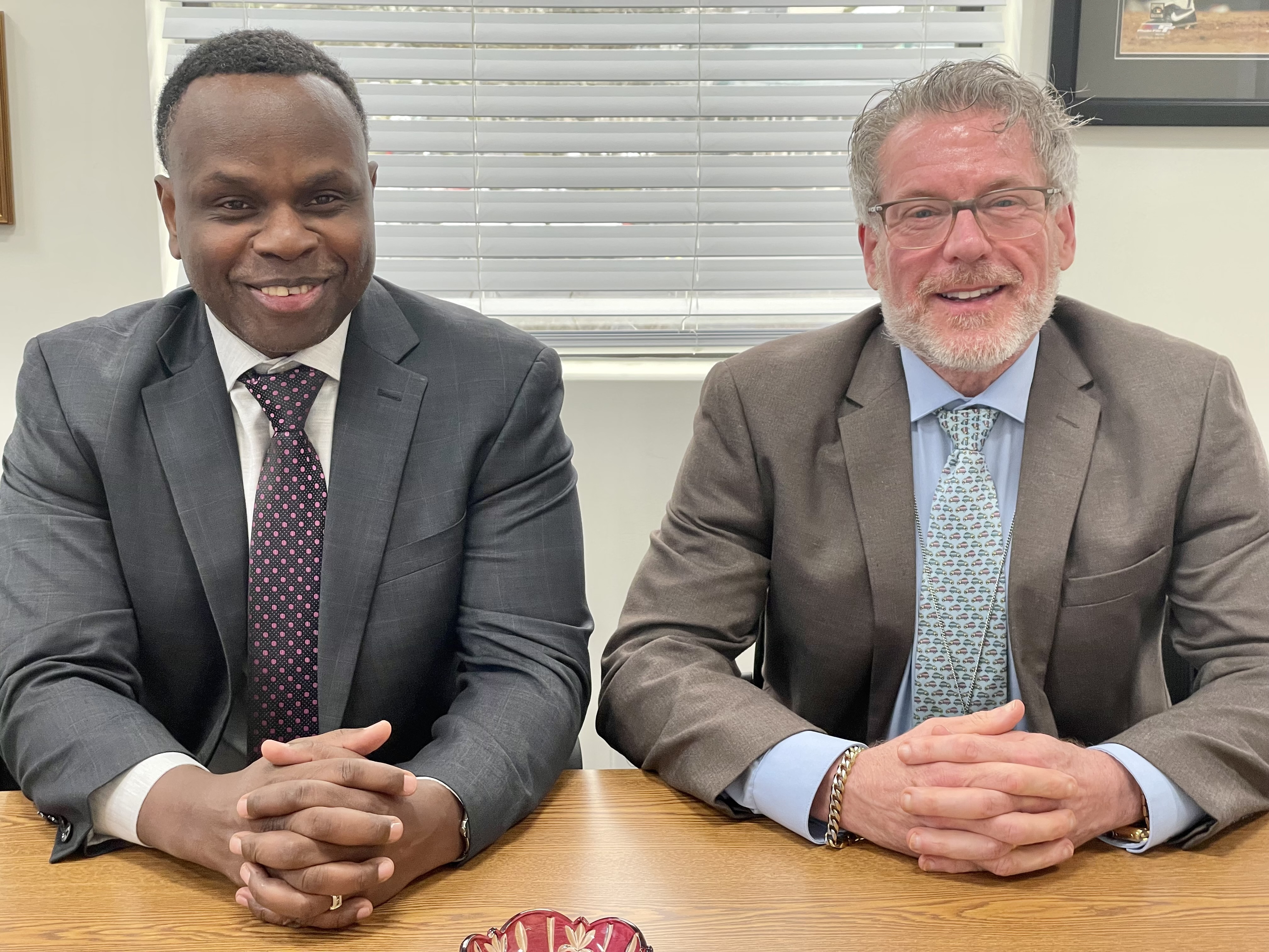 Assistant Superintendent for Business Jean Mingot and Superintendent of Schools Nicholas Dyno at Southampton Union Free School District.