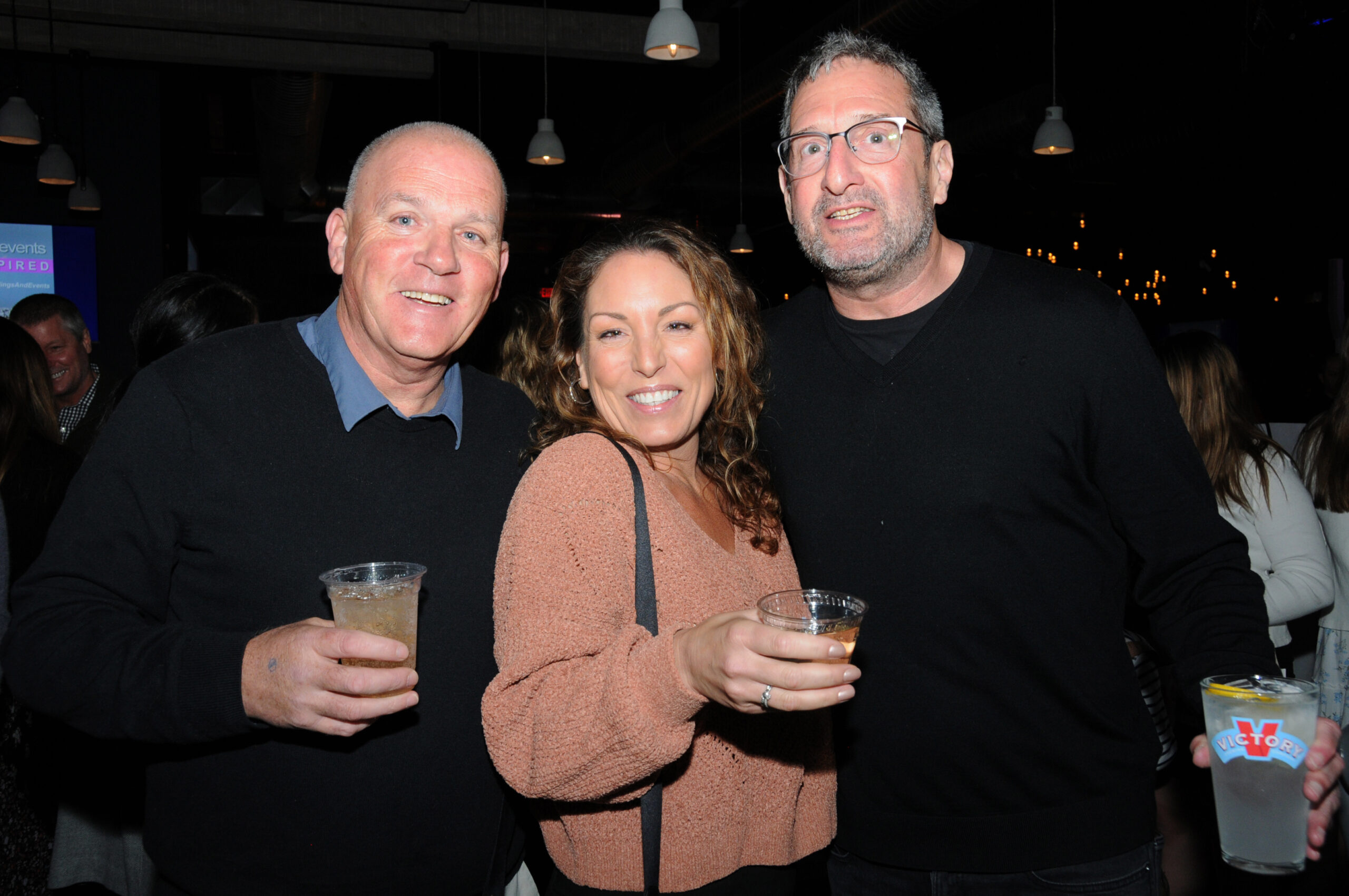 Sean Kiely, Stephanie Balabaniek and Scott Rubenstein at the Katy's Courage winter tasting fundraiser, 