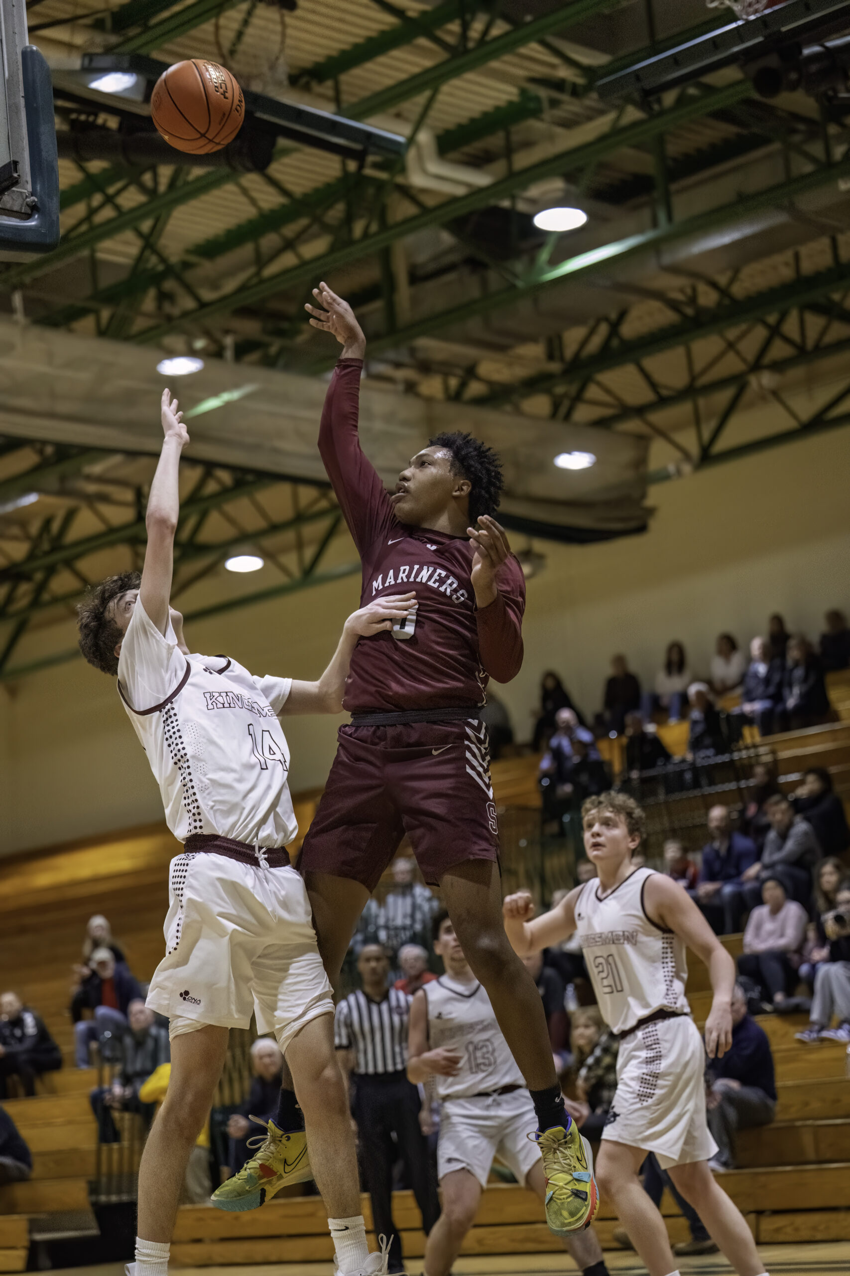 Southampton sophomore Naevon Williams had his jump shot working most of the night, and when Kings Park started to defend against it, he started driving to the basket. Williams scored 10 of his 18 points in the fourth quarter helping the Mariners to their victory.   MARIANNE BARNETT