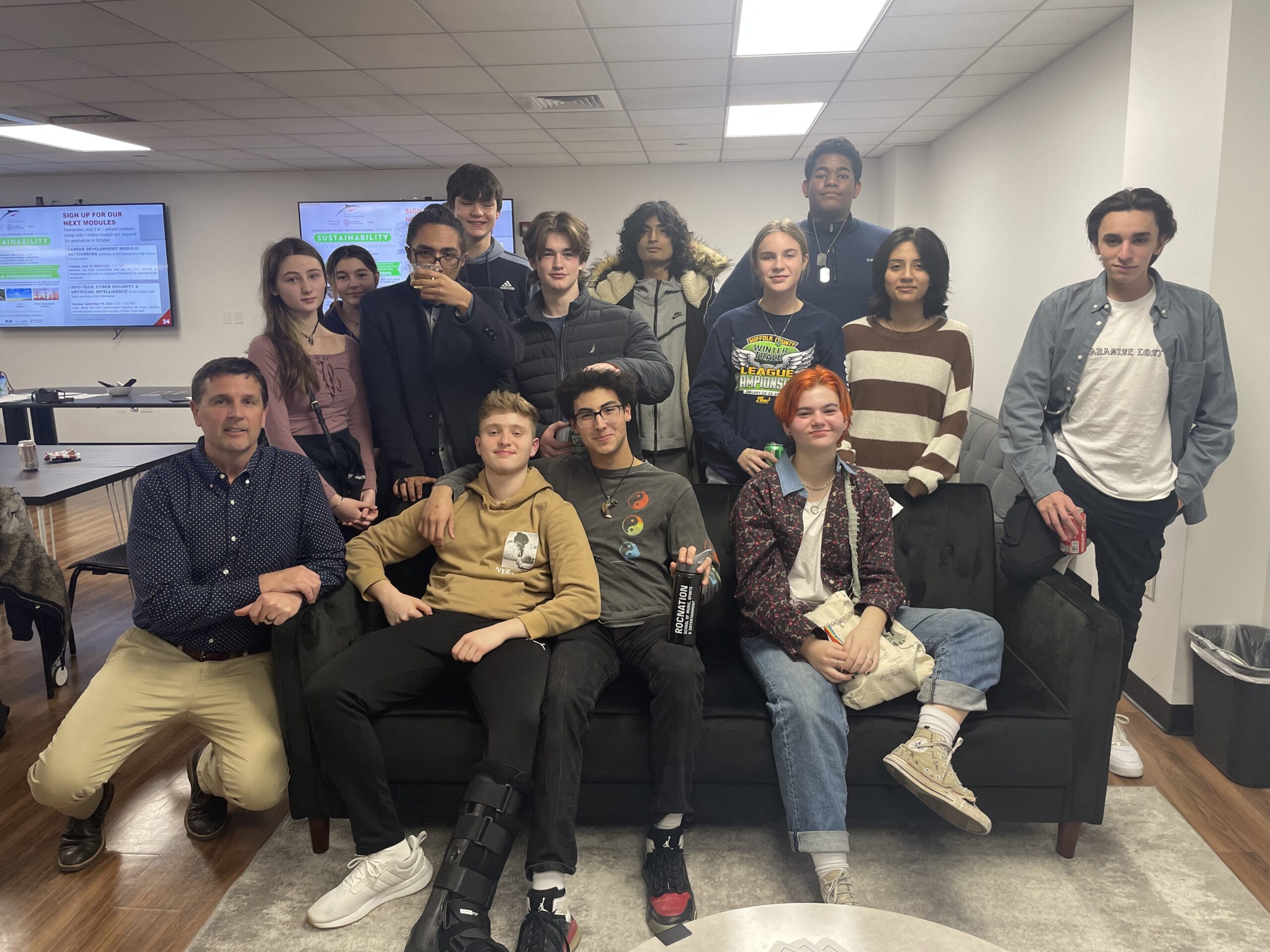 Southampton High School students recently learned job readiness skills during a WVI Dolphin Foundation’s Leadership and Life Skills Mentorship Program trip. COURTESY SOUTHAMPTON SCHOOL DISTRICT