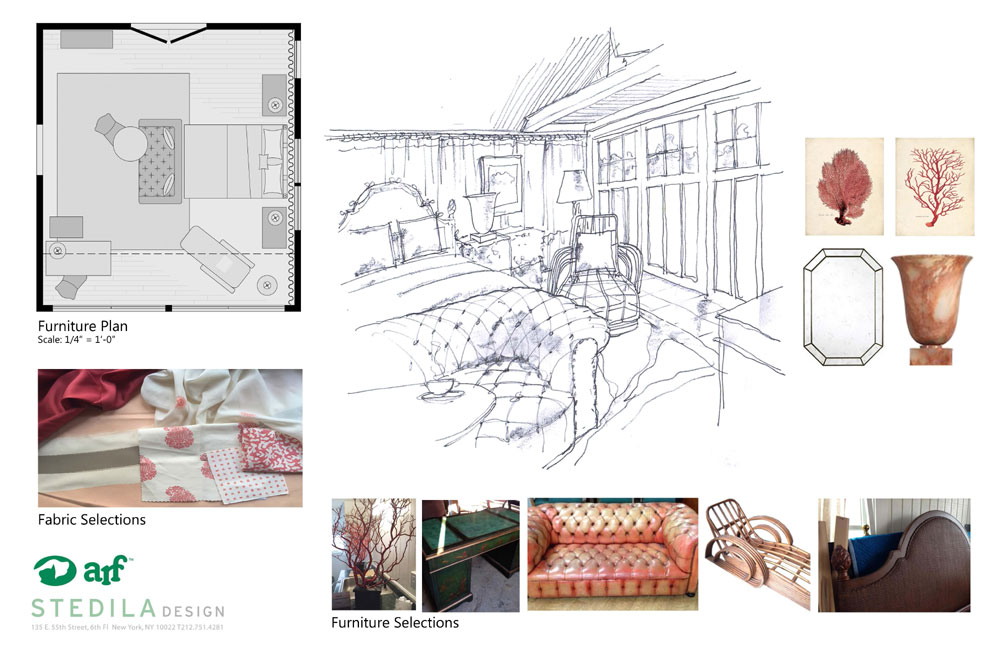 John Stedila’s sketch of his designer showcase room.