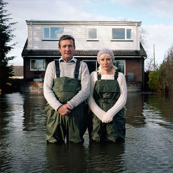 Gideon Mendel, Jeff and Tracey Waters, Staines-upon-Thames, Surrey, UK (February 2014), 122 by 122 cm, Lightjet C Type photographic print on Fuji Crystal Archive Paper. 