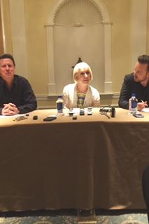 (Left to right) Gavin Hood, Helen Mirren, and Aaron Paul at press conference