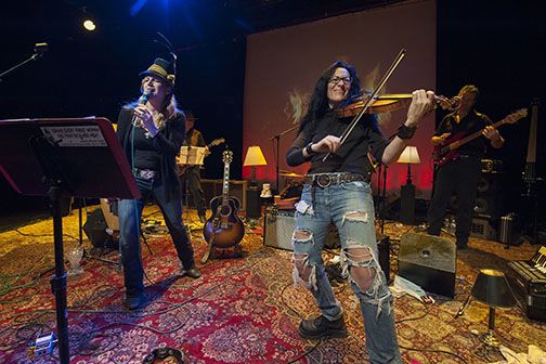 The Nancy Atlas Fireside Sessions at the Bay Street Theater, featuring violinist Randi Fishenfeld.