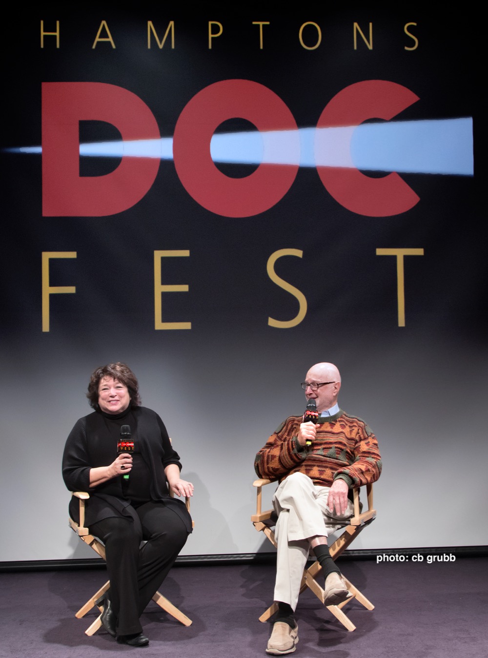 Susan Lacy and Jules Feiffer at Hamptons Doc Fest. (Photo credit CB Grubb);