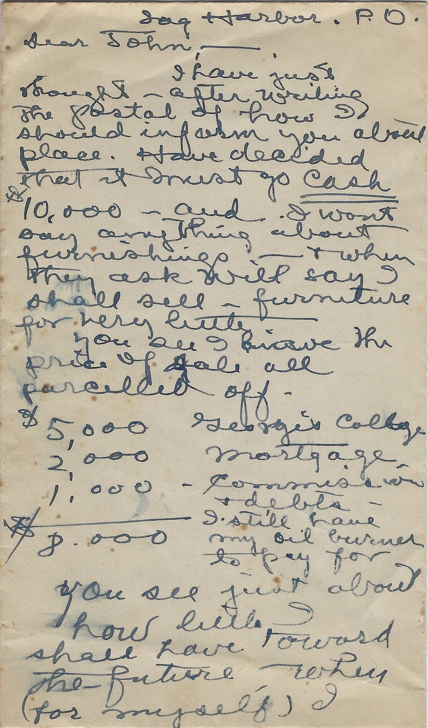 Grace Storey Putnam, the designer of the Bye-Lo Baby, sent letters to her friends, Belle and John Anderson, from 1933 to 1945. This excerpt is from a note dated January 9, 1934. COURTESY JODI M. ALTENDORF