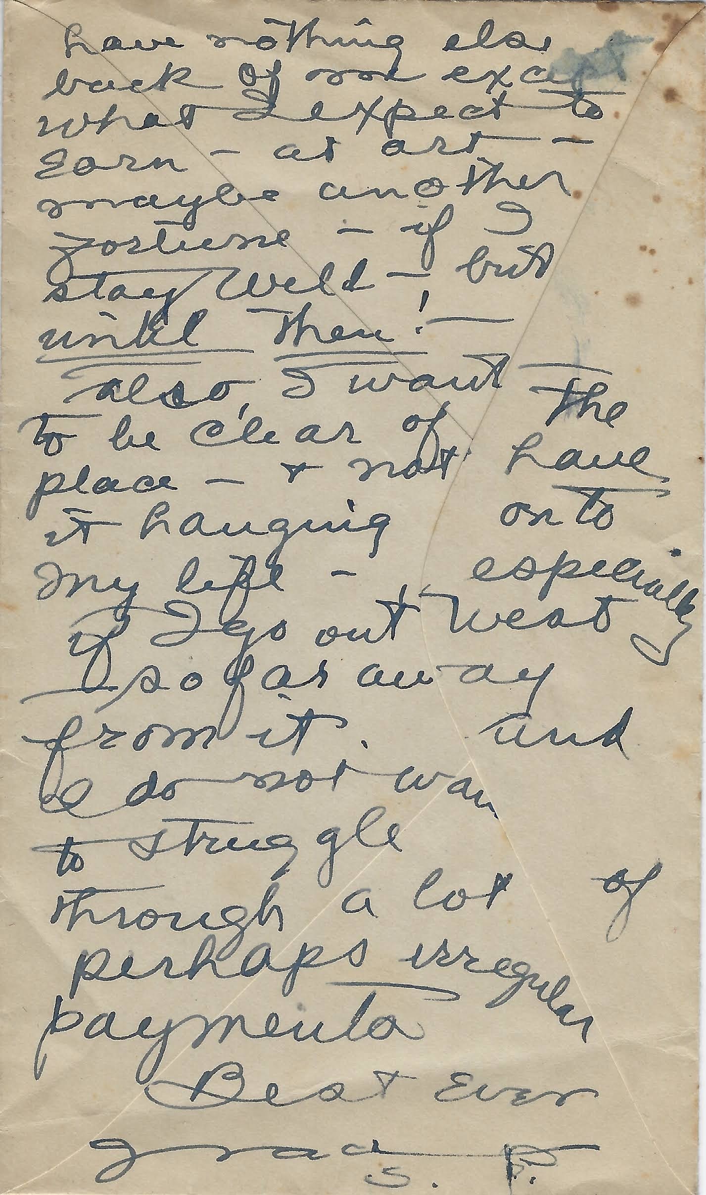 Grace Storey Putnam, the designer of the Bye-Lo Baby, sent letters to her friends, Belle and John Anderson, from 1933 to 1945. This excerpt is from a note dated January 9, 1934. COURTESY JODI M. ALTENDORF