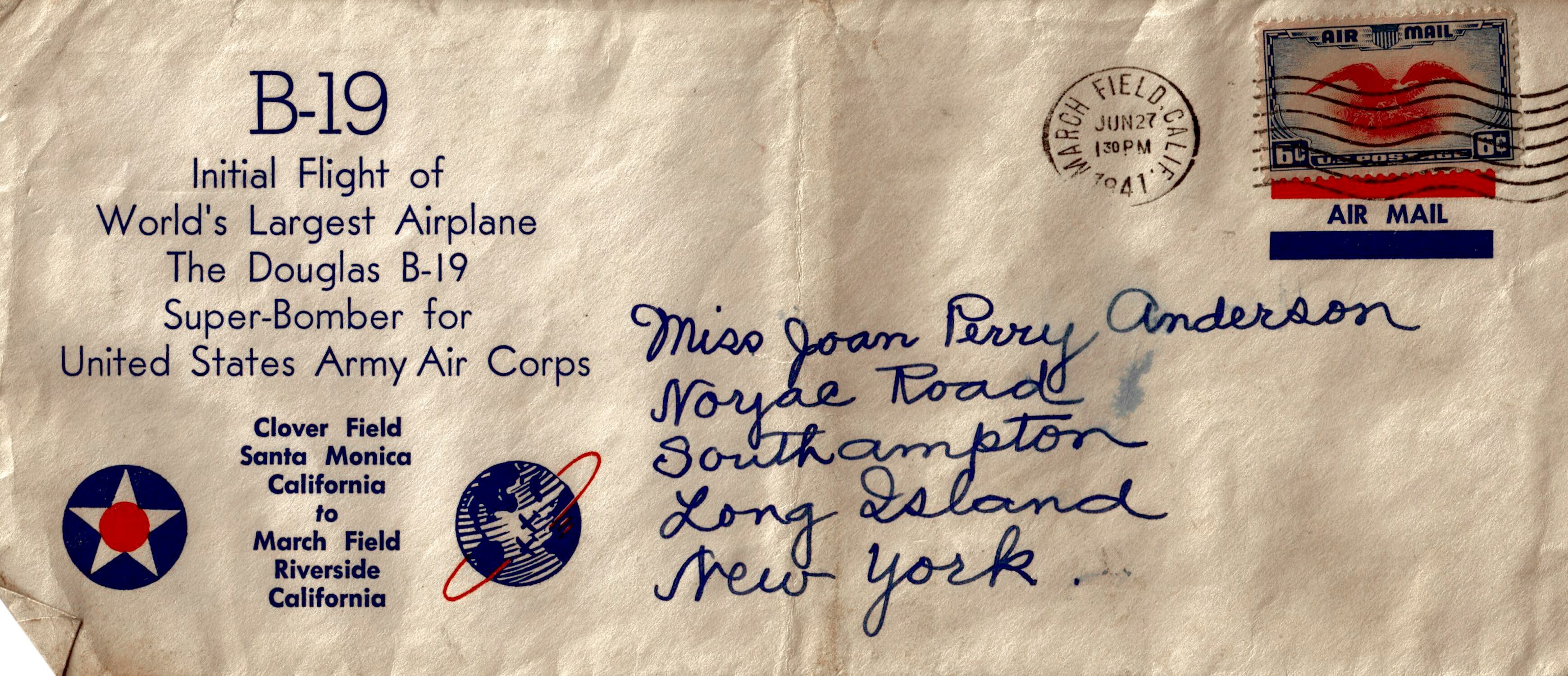 Grace Storey Putnam, the designer of the Bye-Lo Baby, sent letters to her friends, Belle and John Anderson, from 1933 to 1945. This envelope is dated June 20, 1941. COURTESY JODI M. ALTENDORF