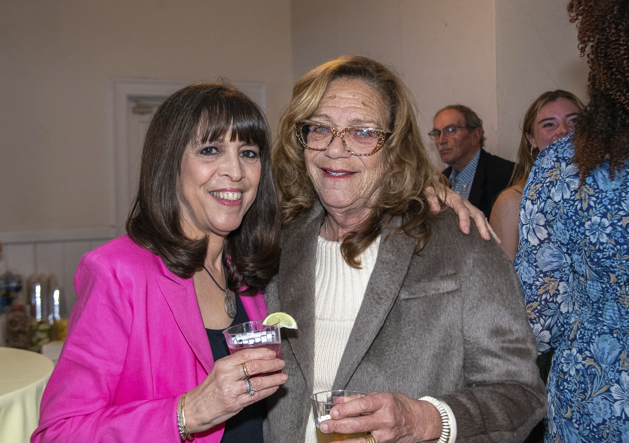 Sara Blue and Bobbie Braun at the Ellen’s Run’s Spring Warm Up Dance Party hosted by The Ellen Hermanson Foundation on Saturday at the Bridgehampton Community House.   LISA TAMBURINI