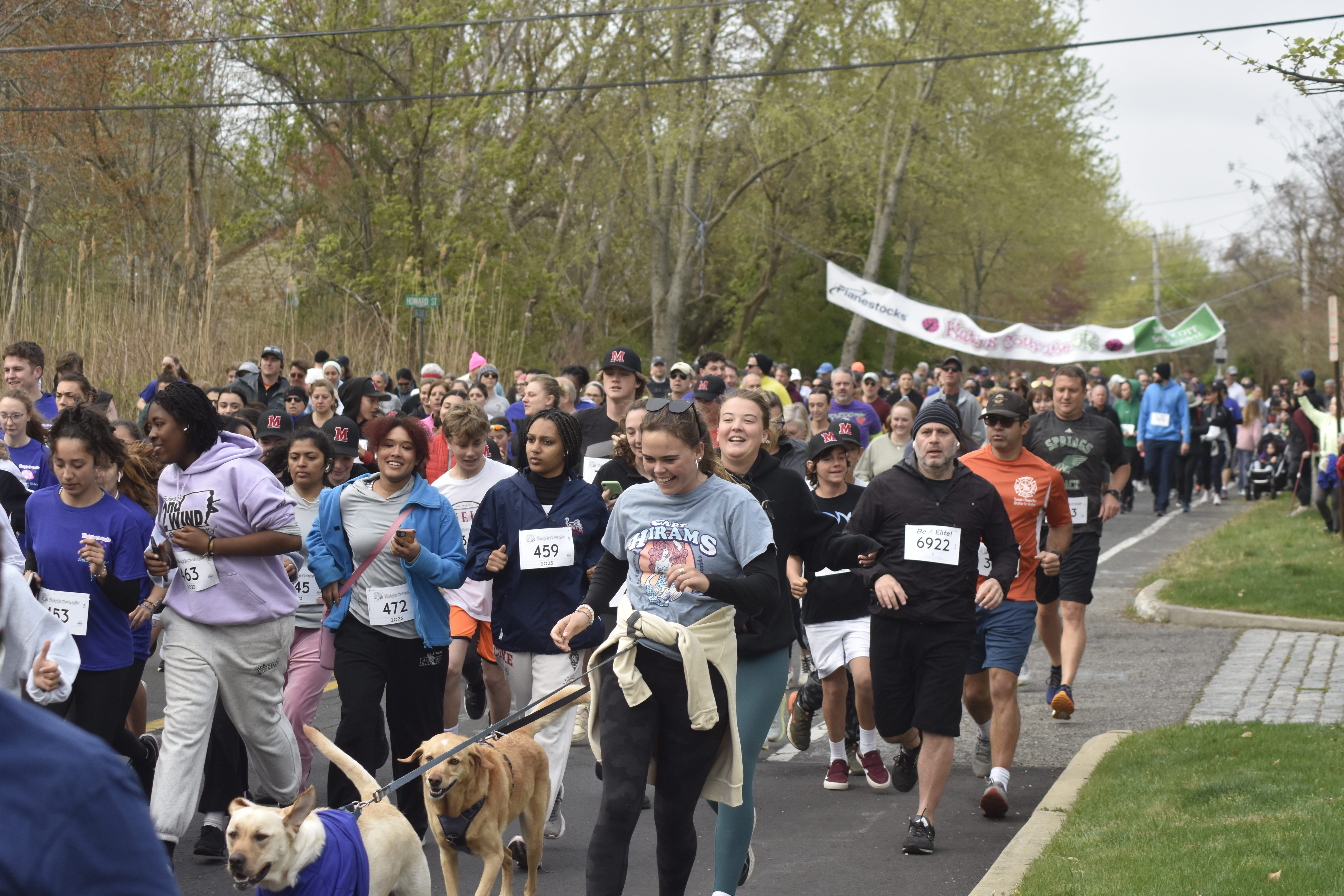 Nearly 500 people came to participant in the 11th annual Katy's Courage 5K in Sag Harbor on Saturday morning.   DREW BUDD