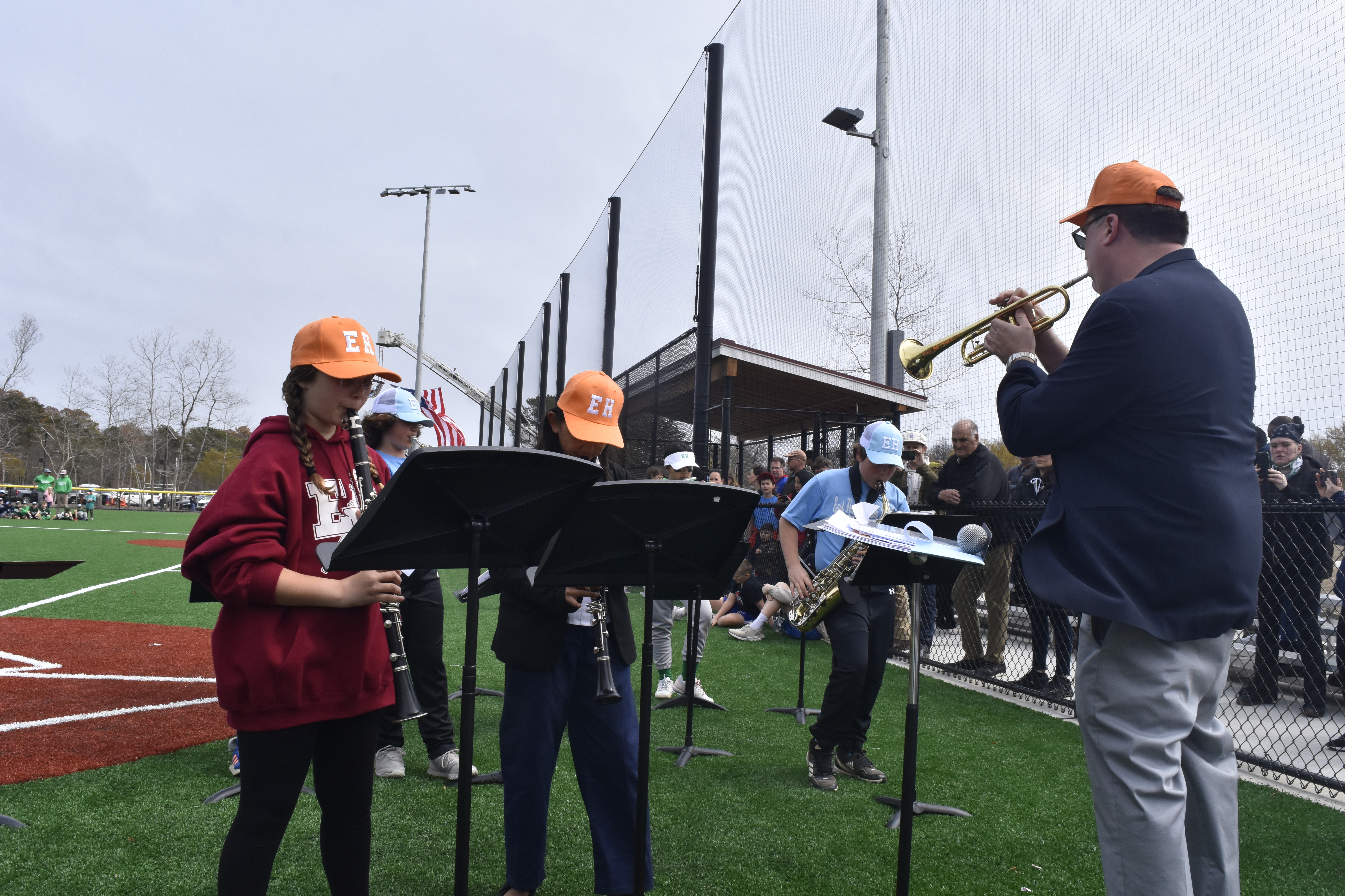 Fifth grade band class performs as part of the ceremony.  DREW BUDD