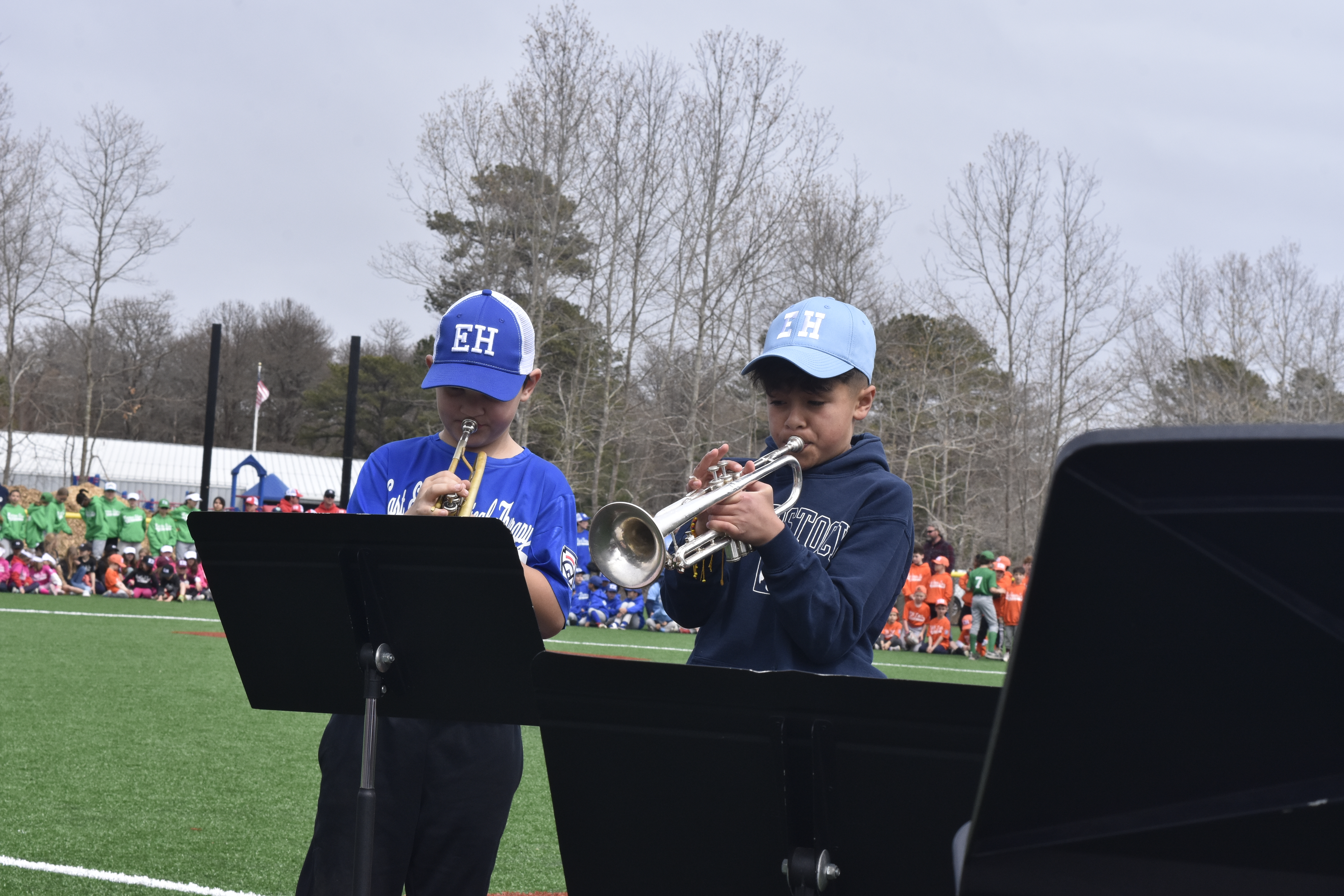 Fifth grade band class performs as part of the ceremony.  DREW BUDD