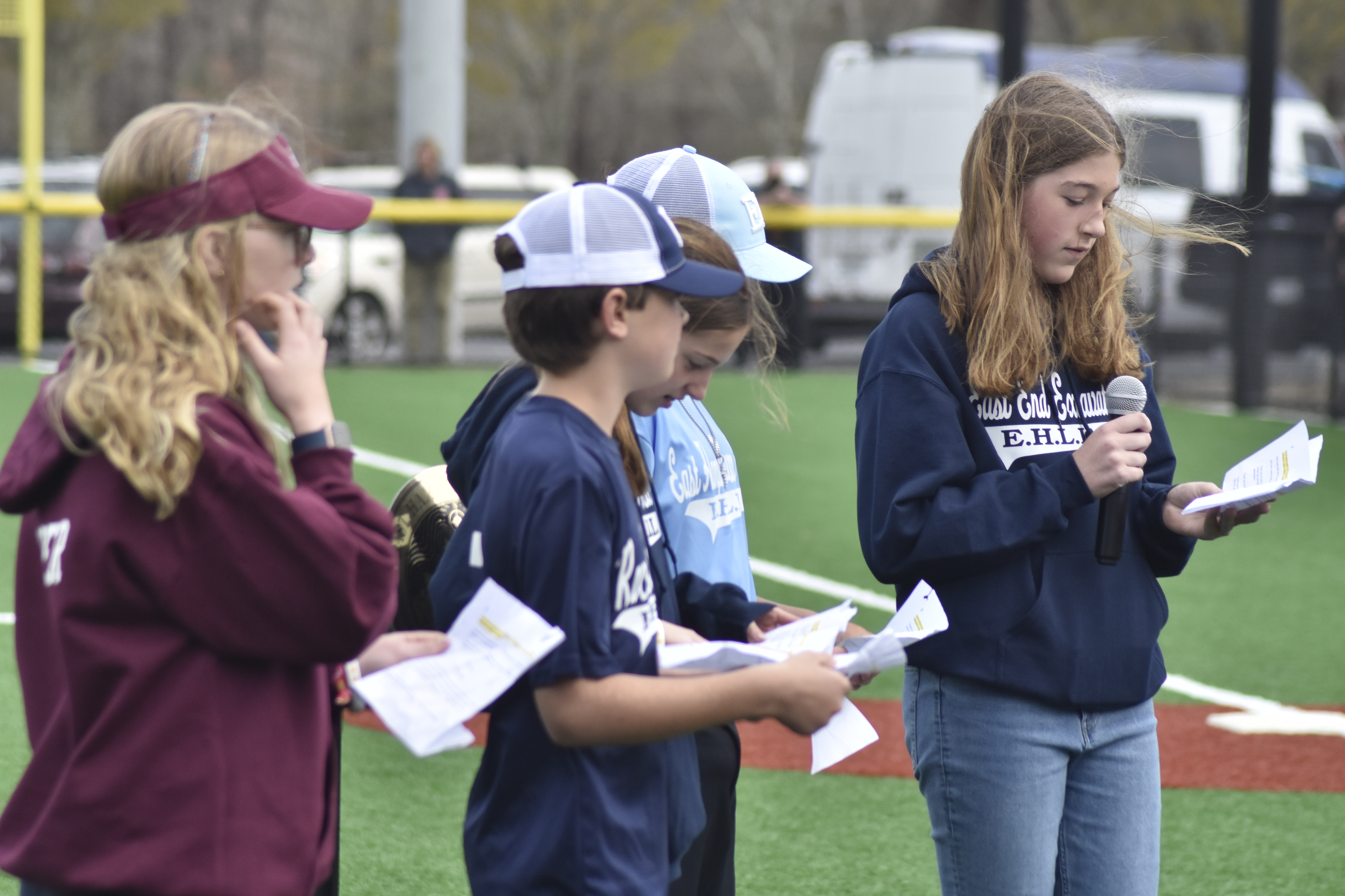 Players say thank you to all who made the new fields on Stephen Hands Path happen.   DREW BUDD