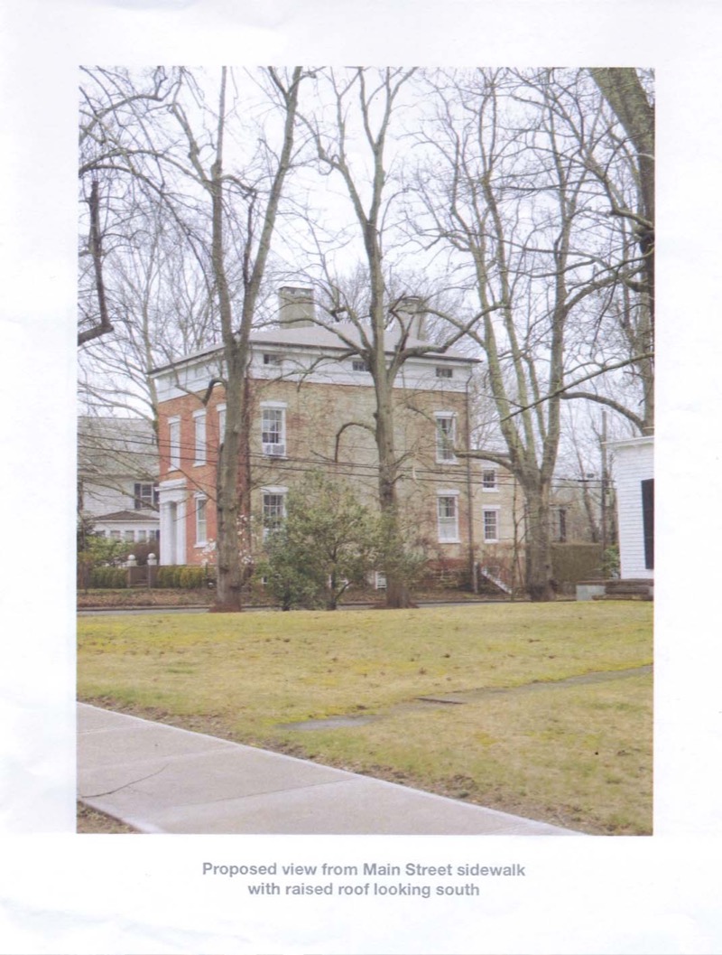 Big changes are in the works for the L’Hommedieu House, a classic 1840 Greek Revival townhouse at 258 Main Street: The homeowner literally wants to raise the roof.