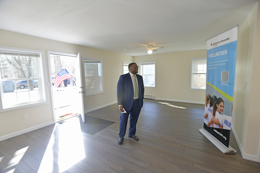 Southampton Town Housing Authority Executive Director Curtis Highsmith in one of the homes on Monday morning.  DANA SHAW